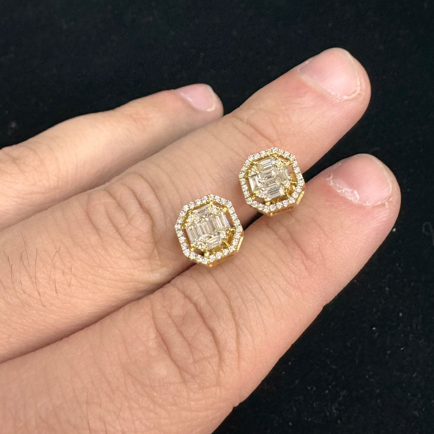 14k yellow gold and diamond Earrings