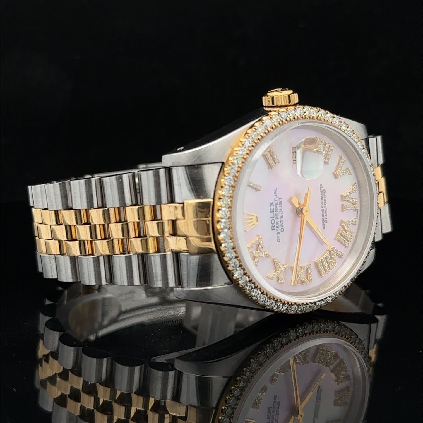 36mm Rolex Diamond Watch with Two-Tone Jubilee Bracelet