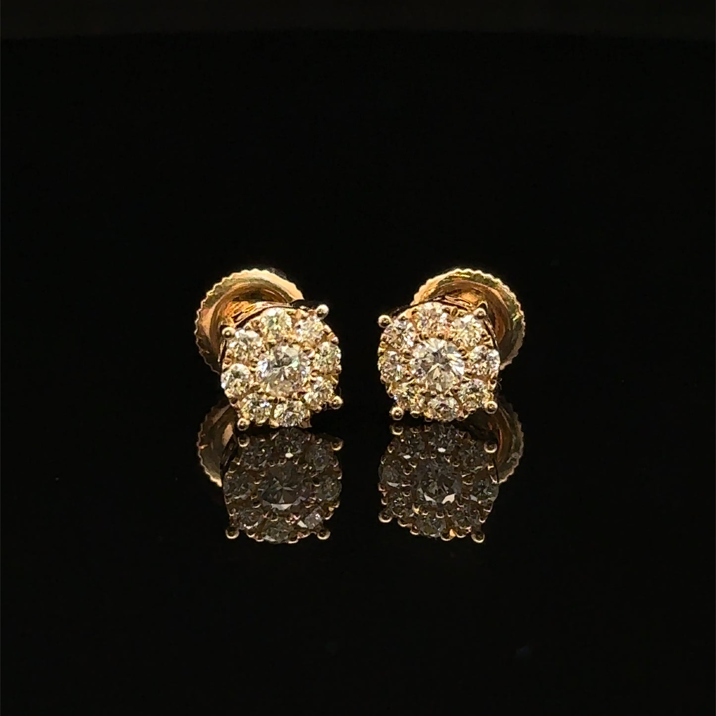 14k Yellow Gold and Diamond Earrings - Elegant & Timeless Jewelry