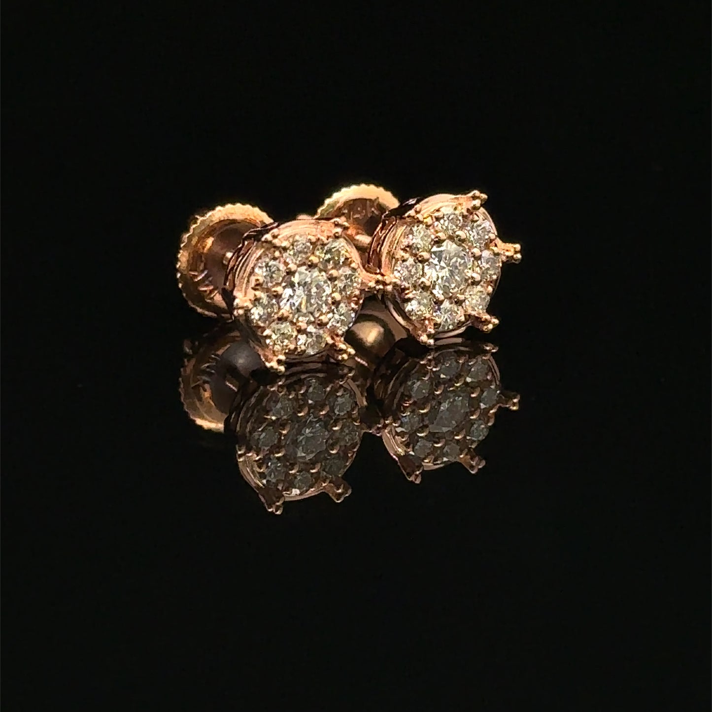 14k Rose Gold Diamond Earrings – Natural Earth Mined Diamonds