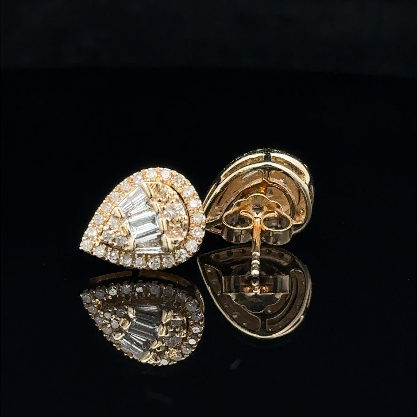 14k yellow gold and diamond Earrings