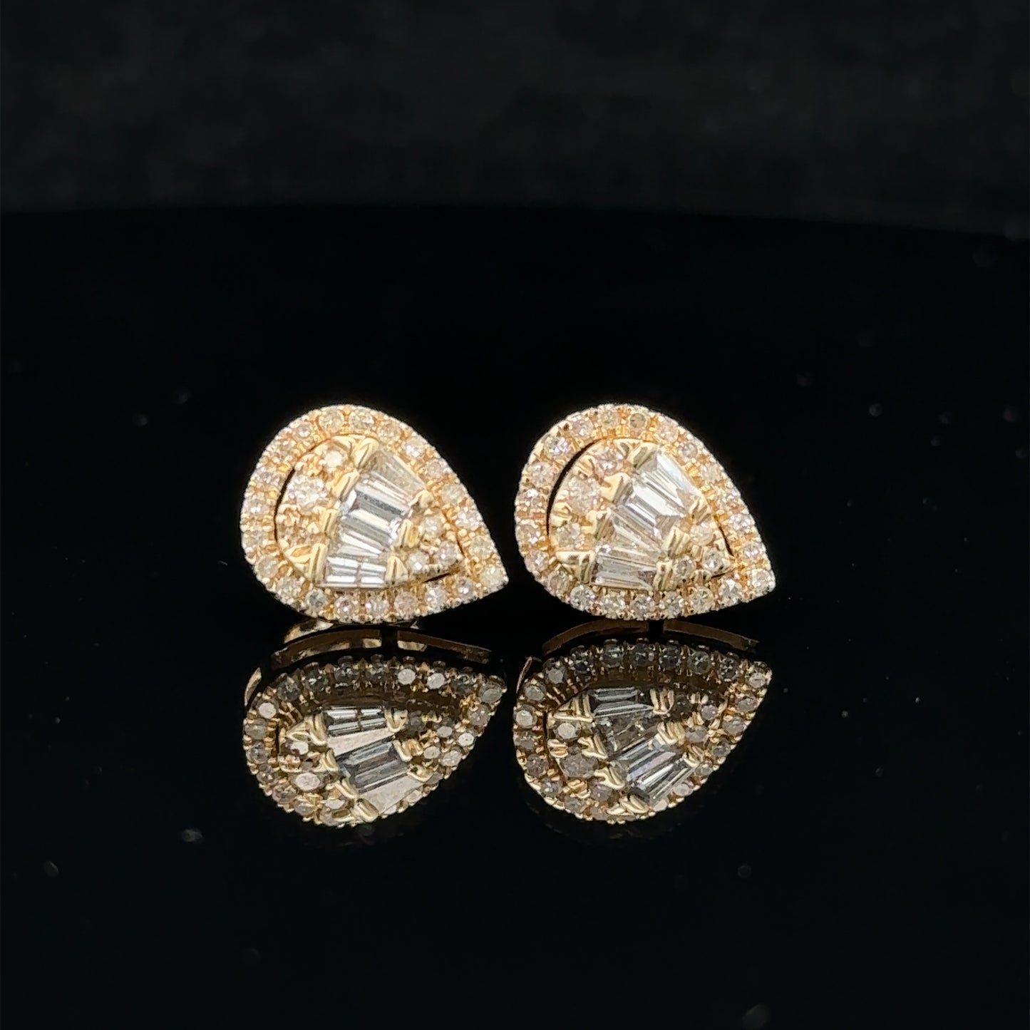 14k yellow gold and diamond Earrings