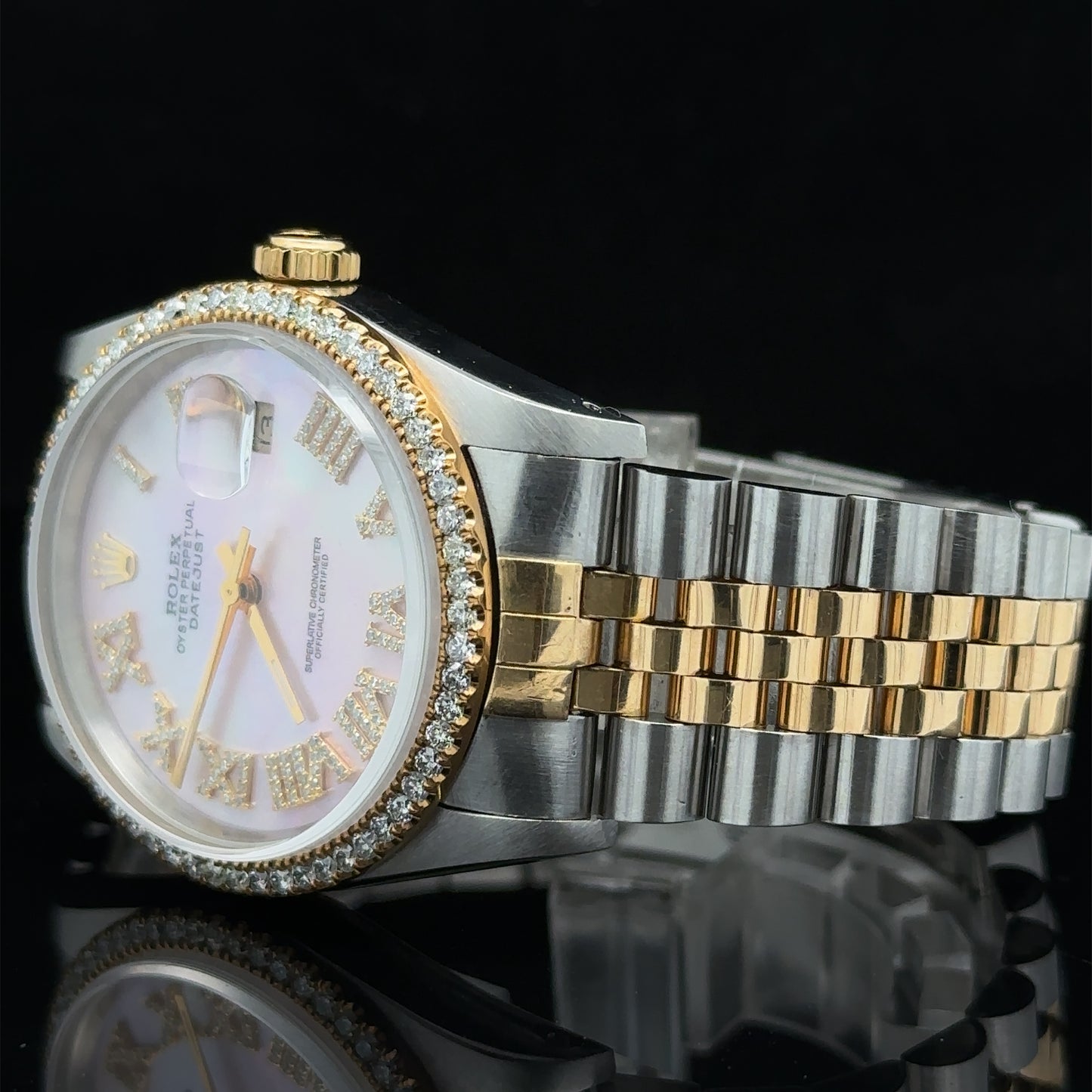 36mm Rolex Diamond Watch with Two-Tone Jubilee Bracelet