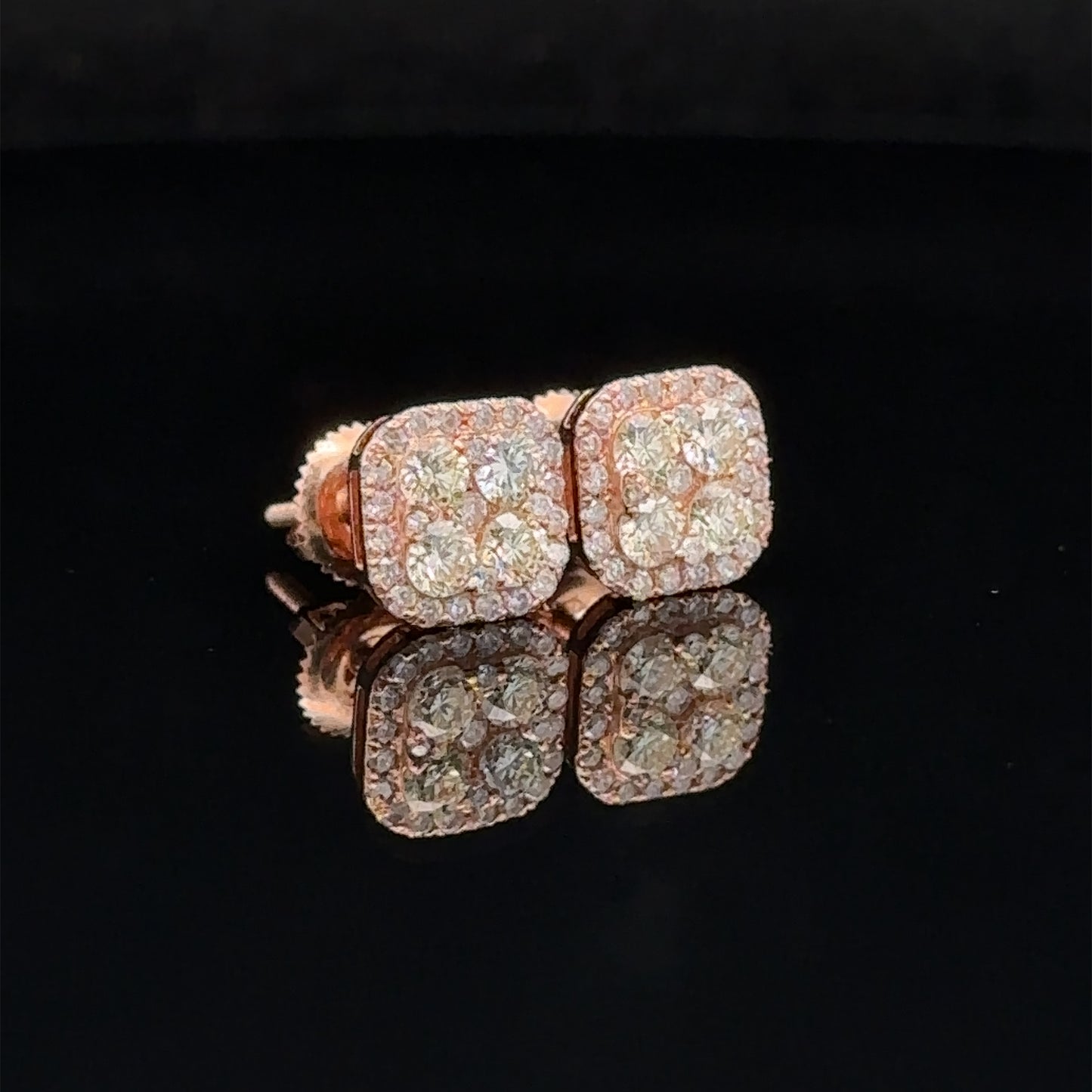 14k rose gold and diamond Earrings