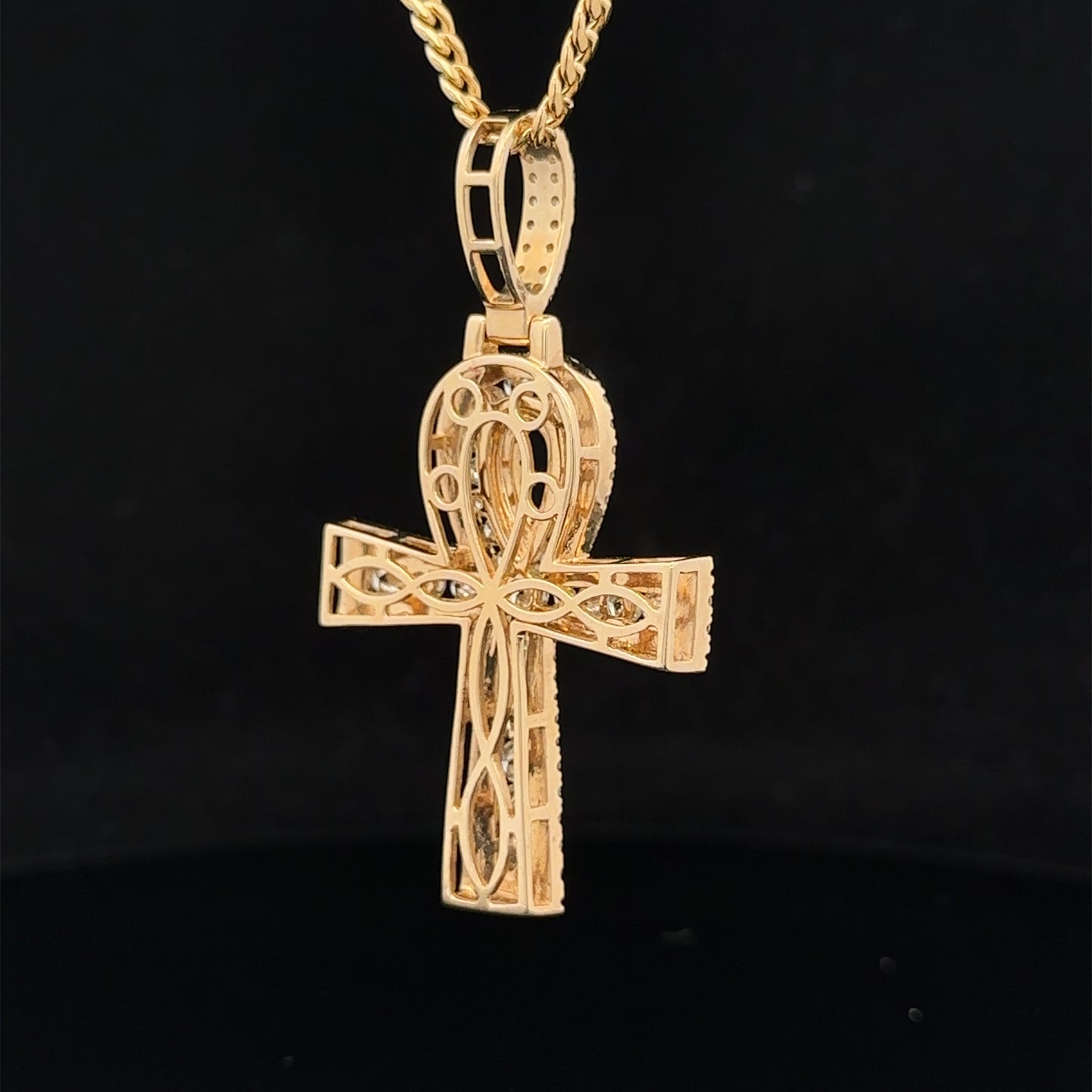 14k yellow gold and diamond Ankh Pendant