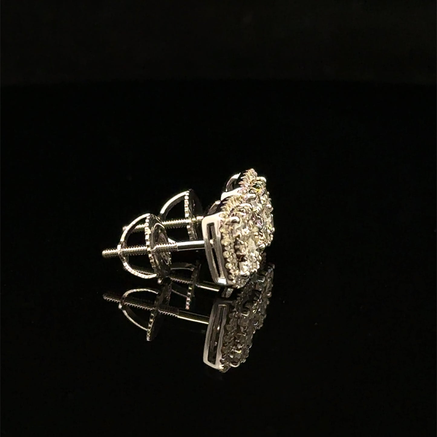 14k White Gold and Diamond Earrings