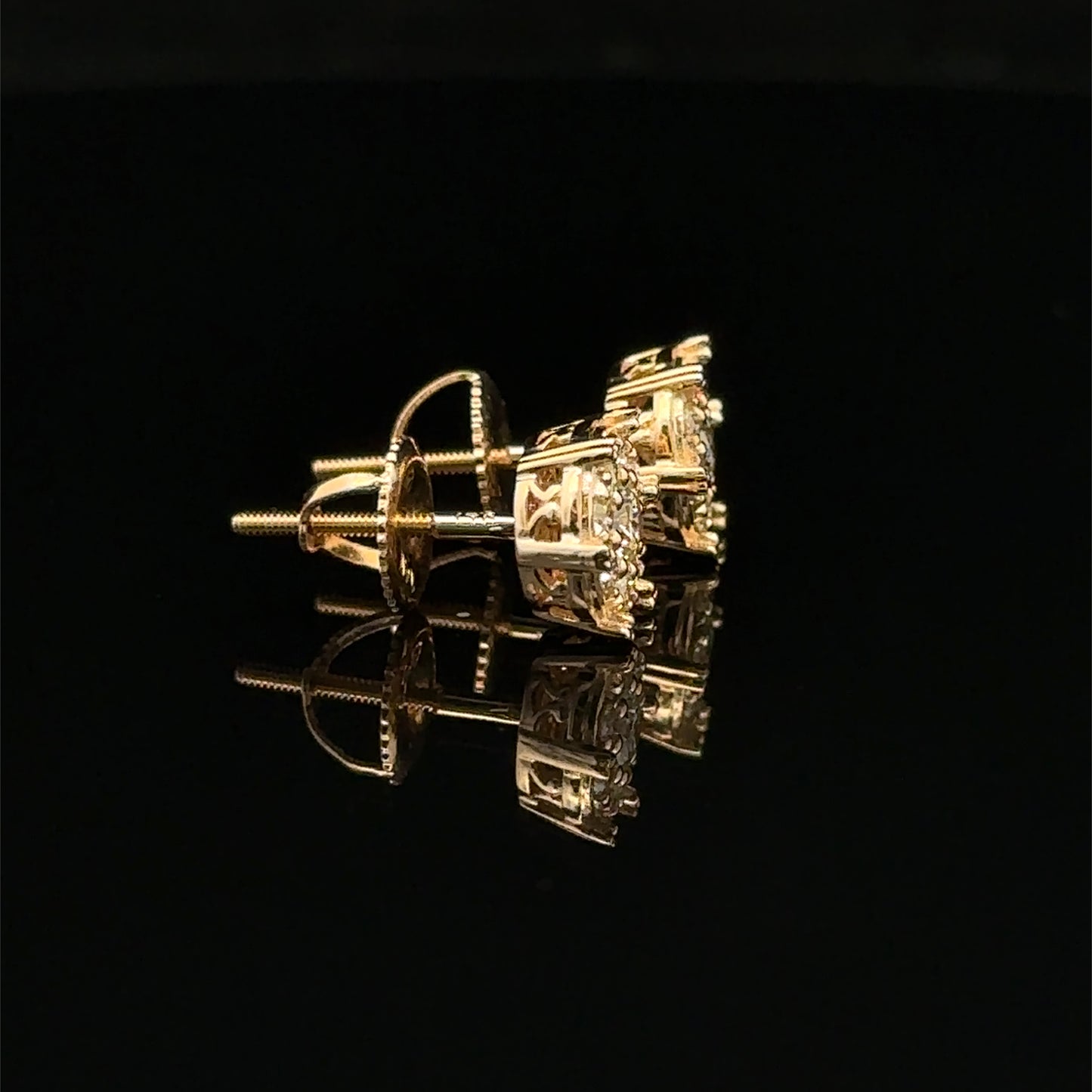 14k Yellow Gold Diamond Earrings – Natural Earth Mined Diamonds
