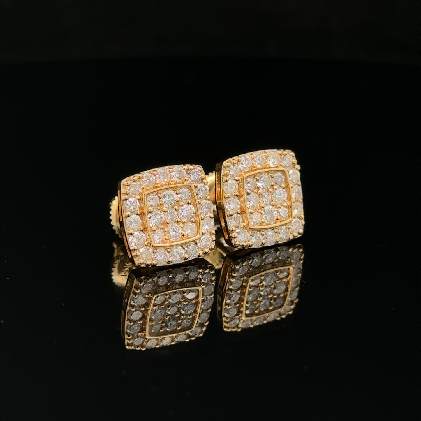 14k yellow gold and diamond Earrings