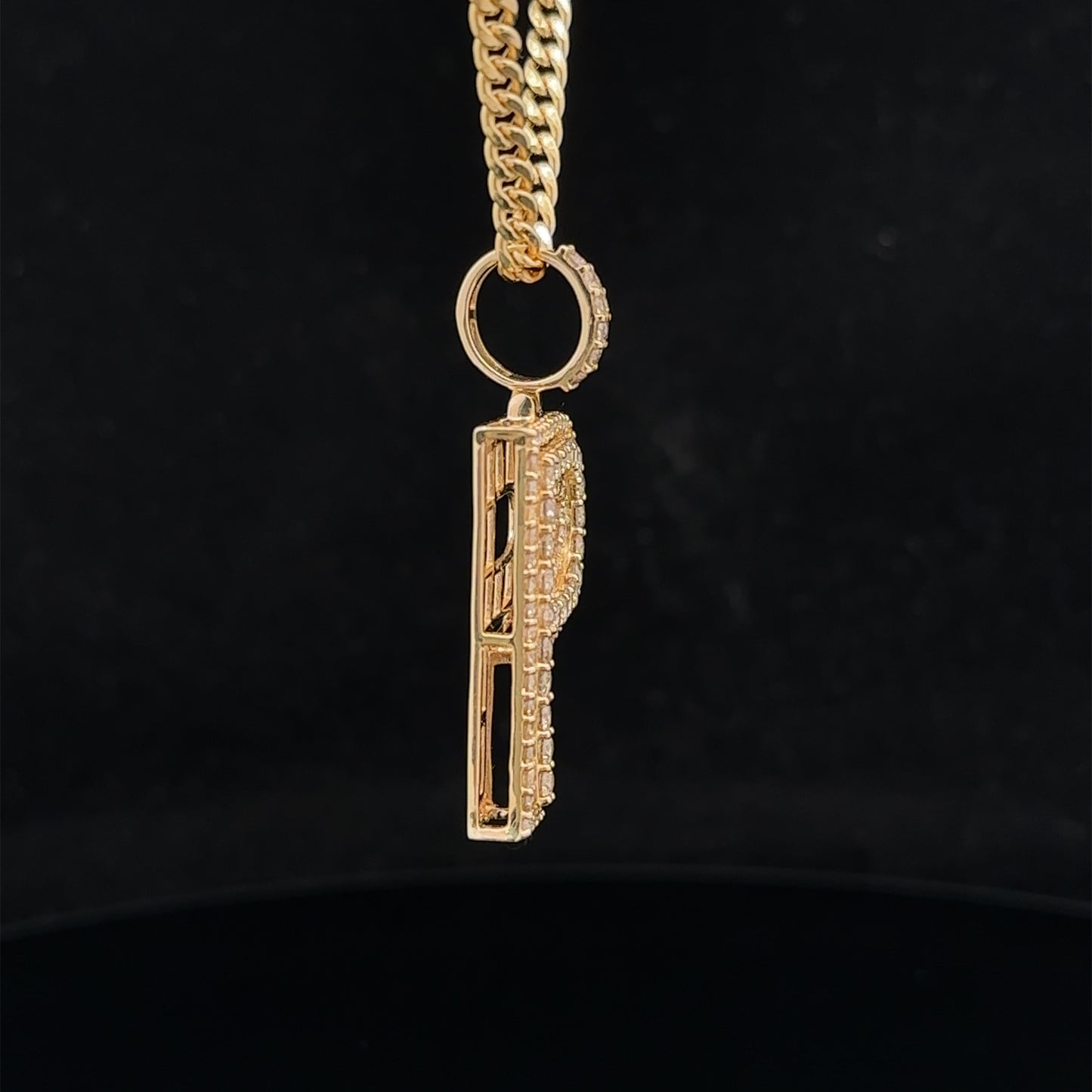 14k yellow gold & diamond P Initial Pendant