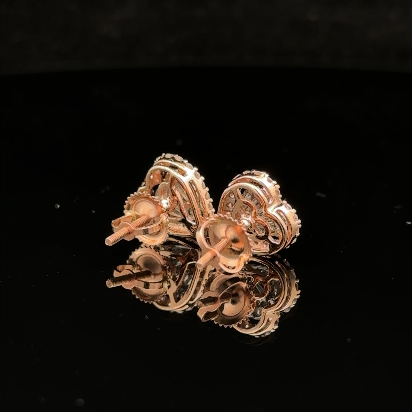 14k two-tone: rose and white gold and diamond Earrings