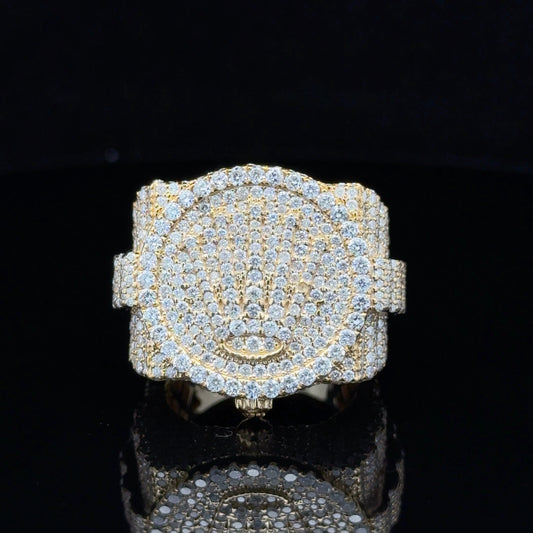 14k Yellow Gold and Diamond Men`s Ring