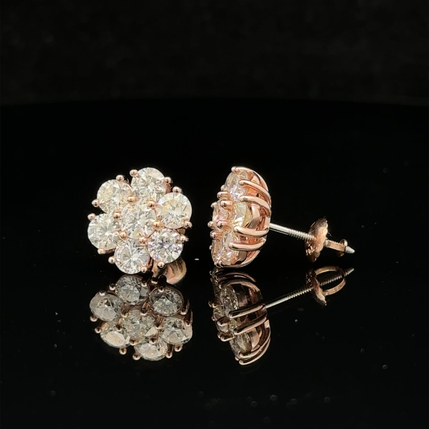 14k rose gold and diamond Earrings (25 pointer)