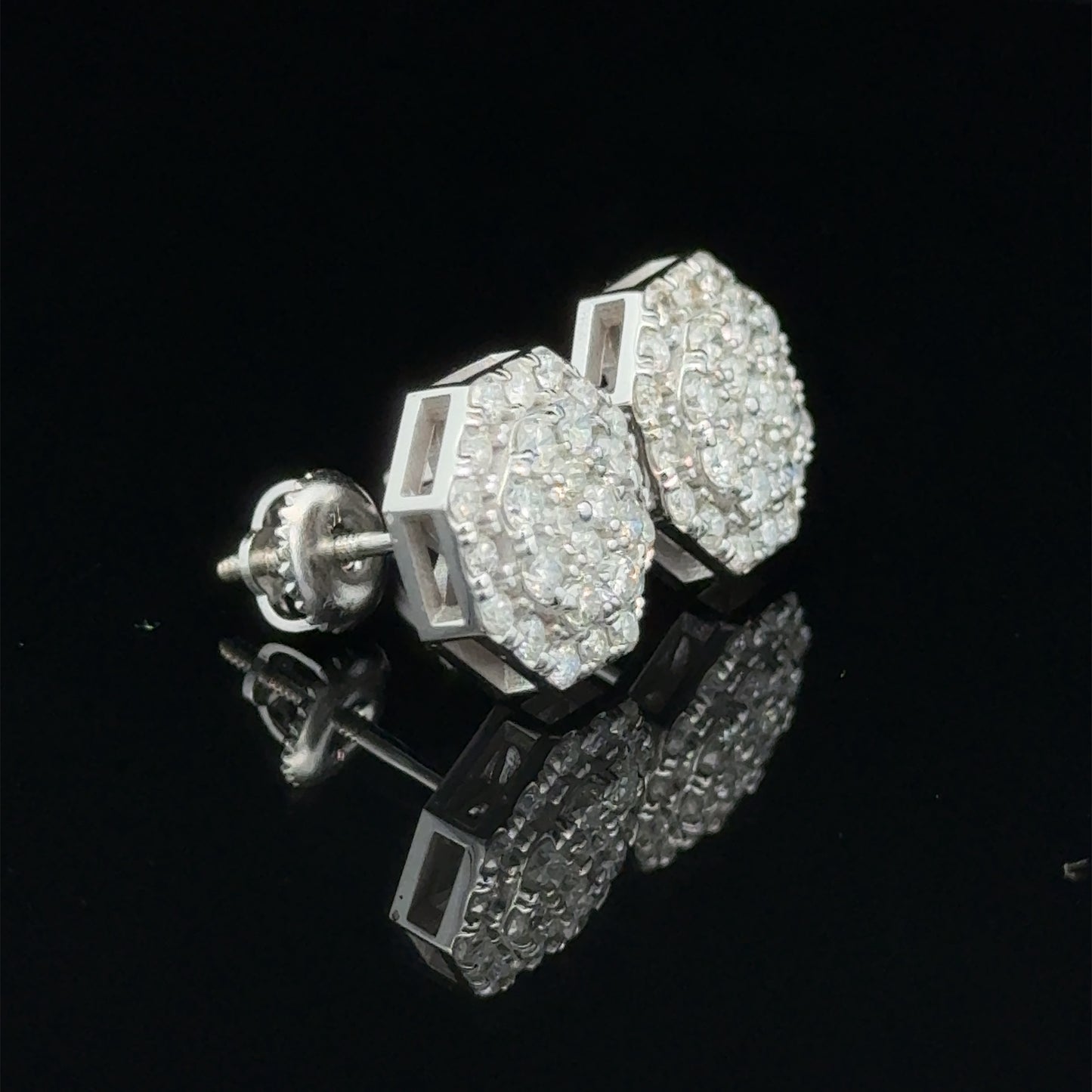 14k white gold and diamond Earrings