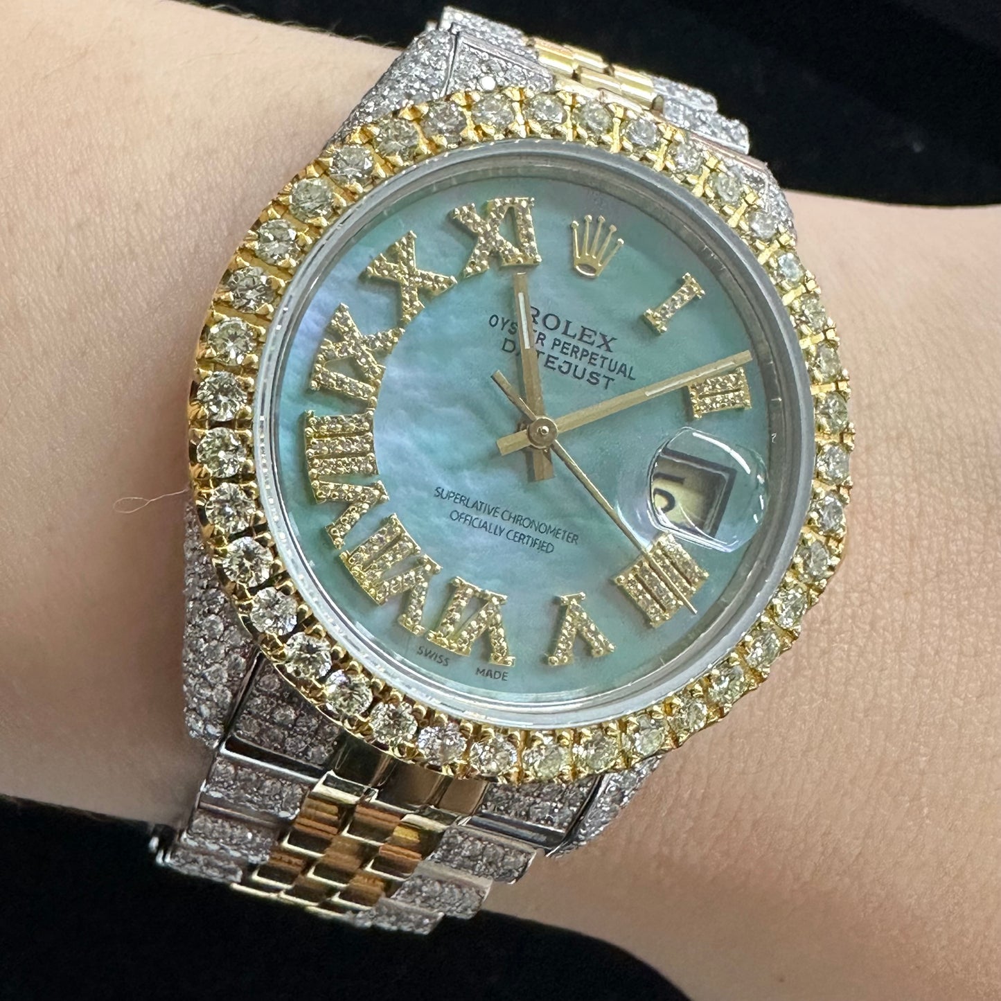 36mm Rolex Datejust Diamond Watch with Two-Tone Jubilee Bracelet