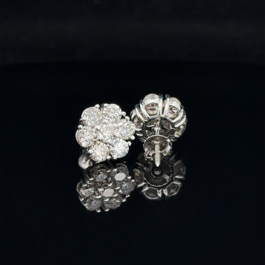 14k white gold and diamond Earrings (20 pointer)