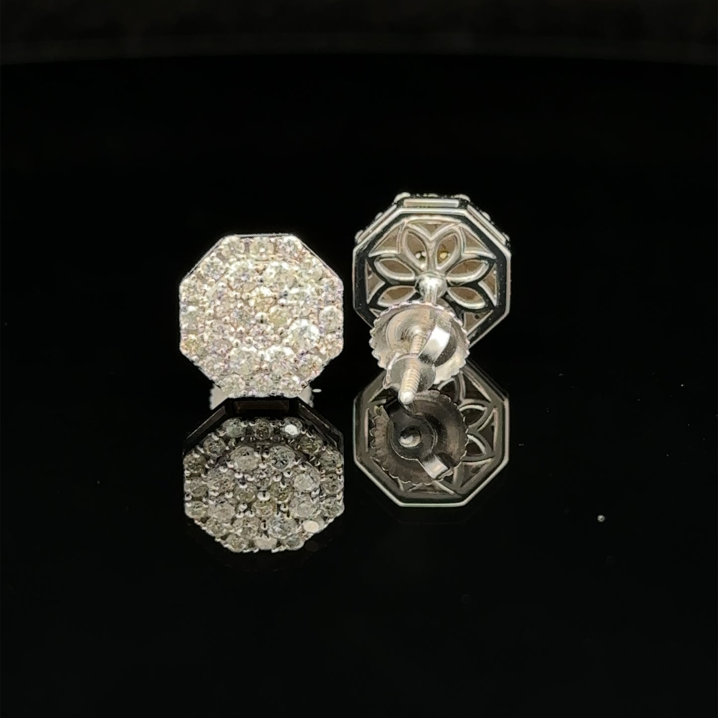 14k white gold and diamond Earrings