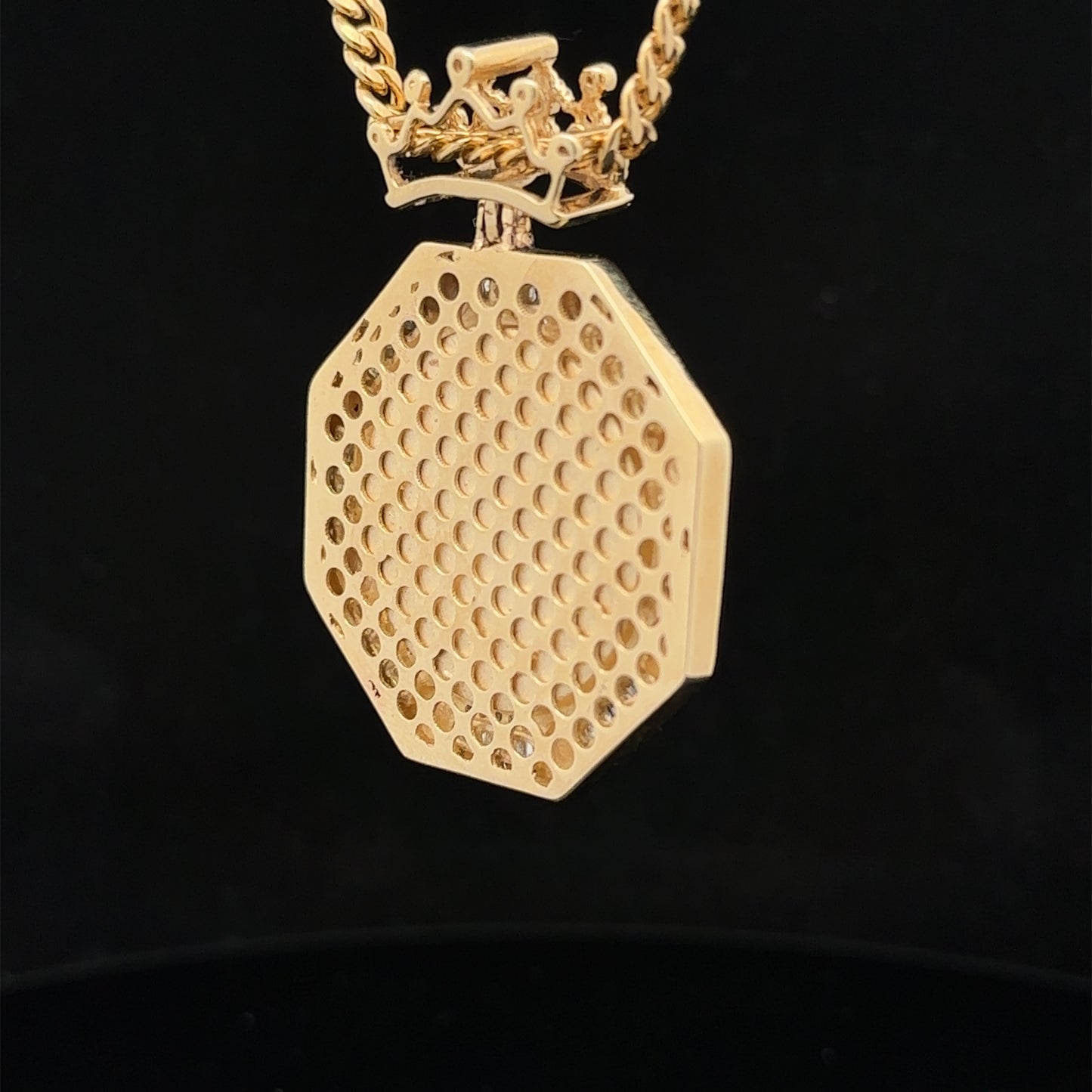 14k yellow gold and diamond Picture Pendant