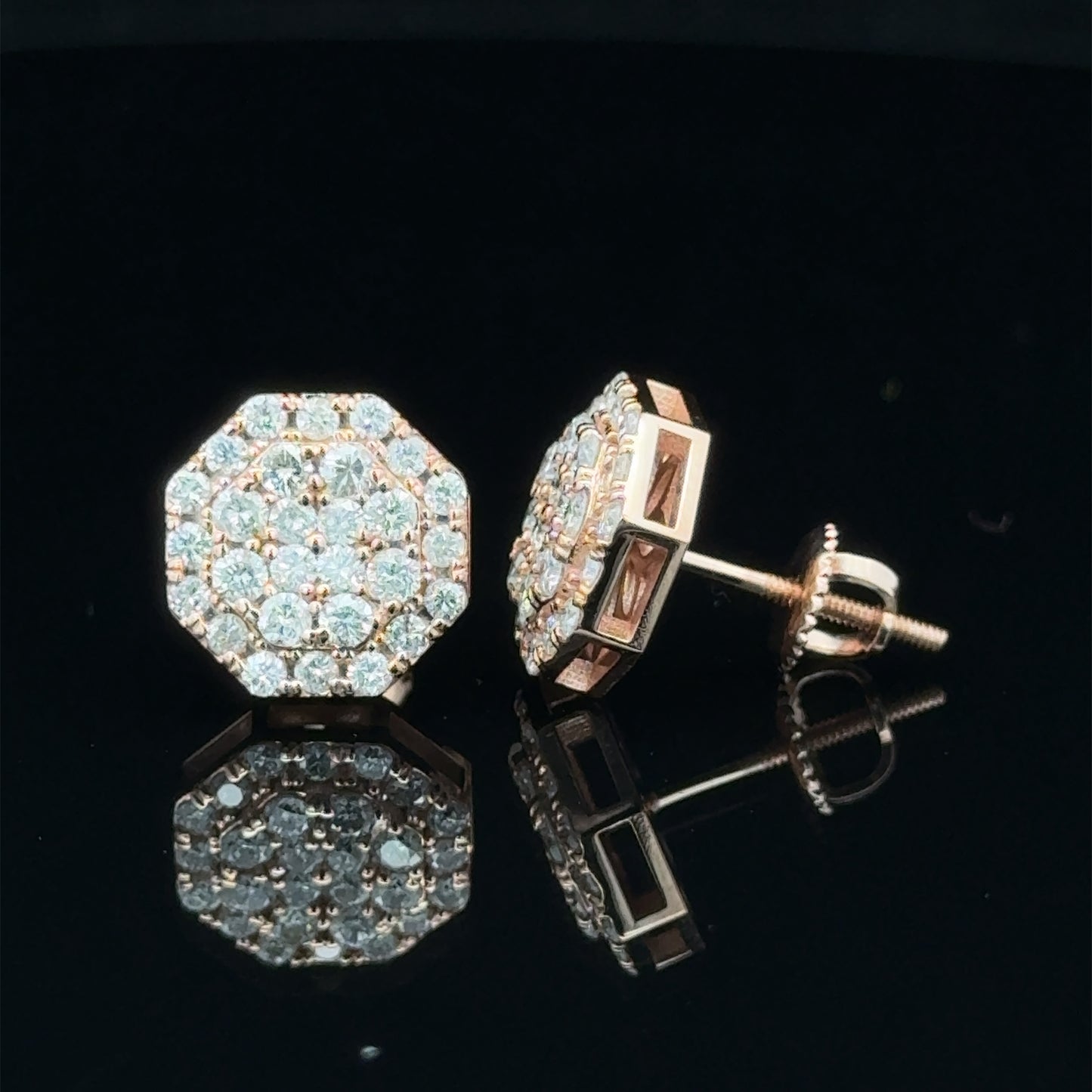 14k rose gold and diamond Earrings