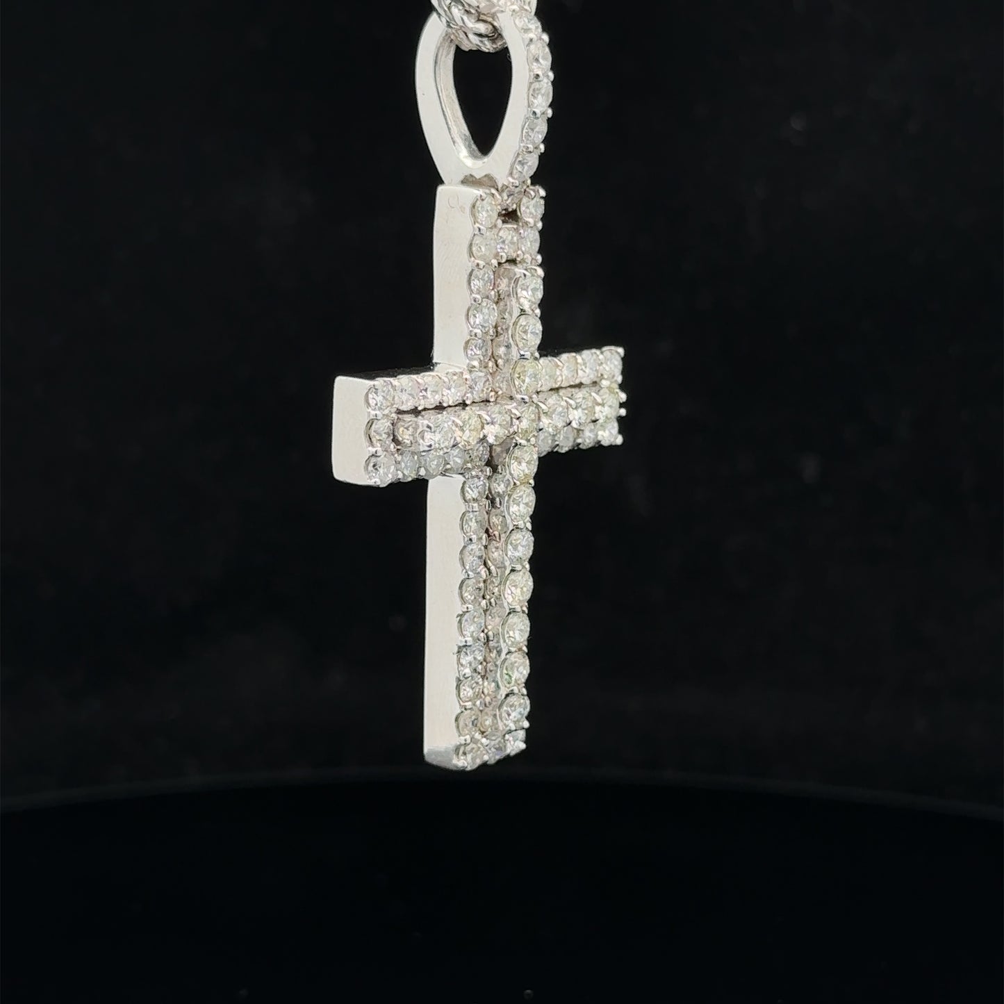 14k white gold and diamond Cross Pendant