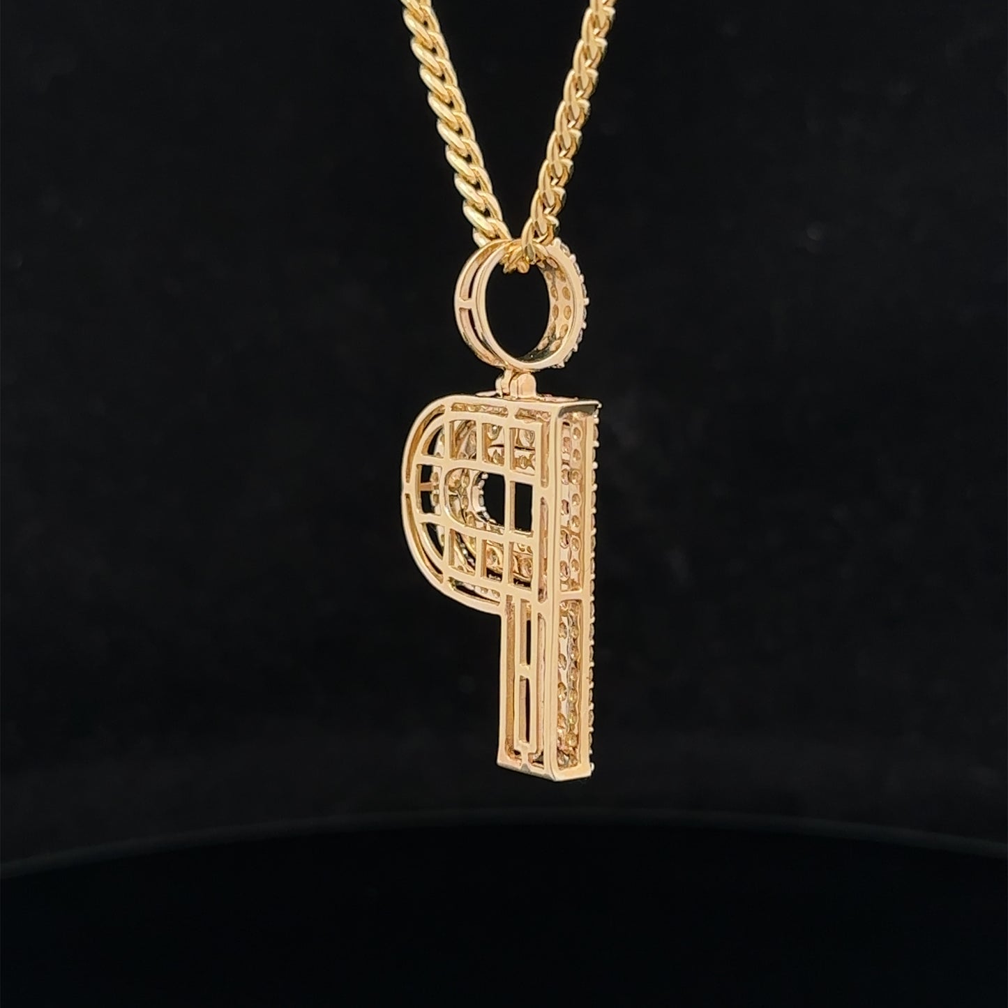 14k yellow gold & diamond P Initial Pendant