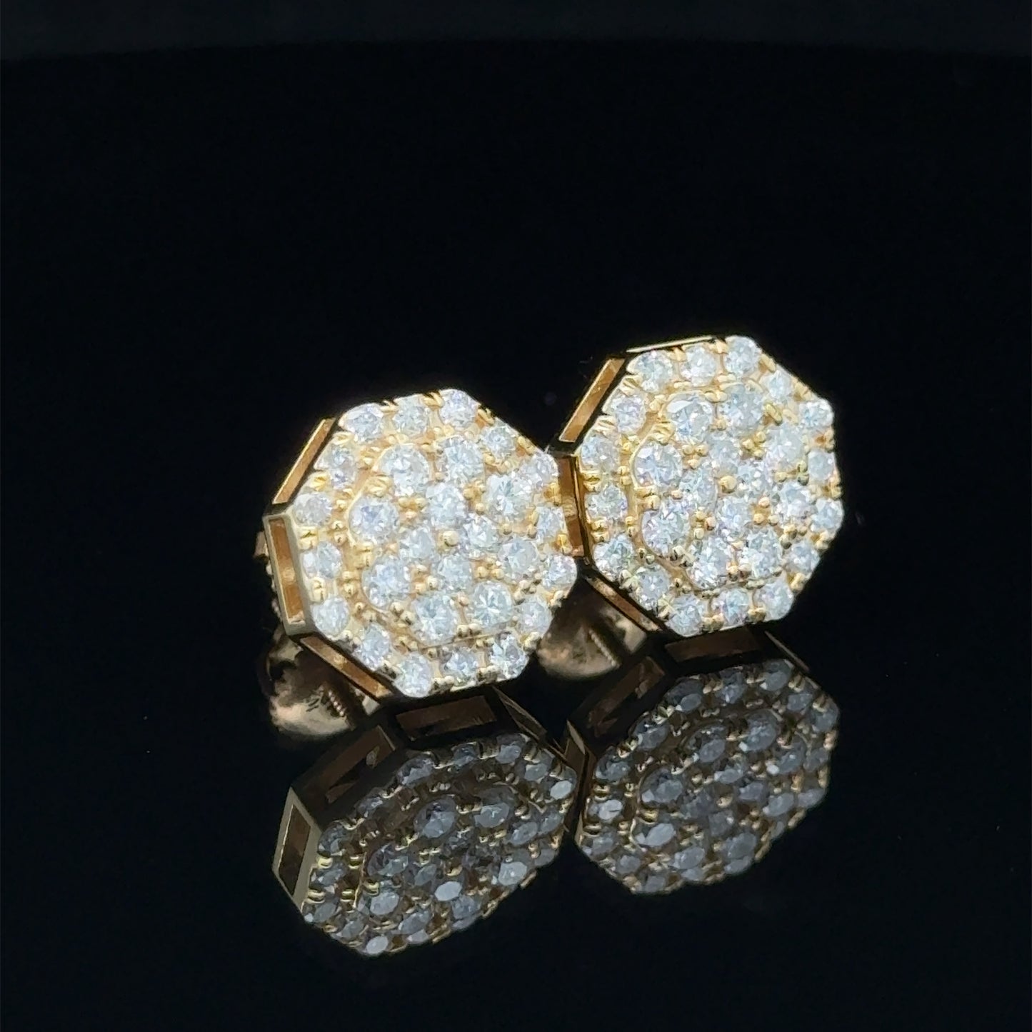 14k yellow gold and diamond Earrings