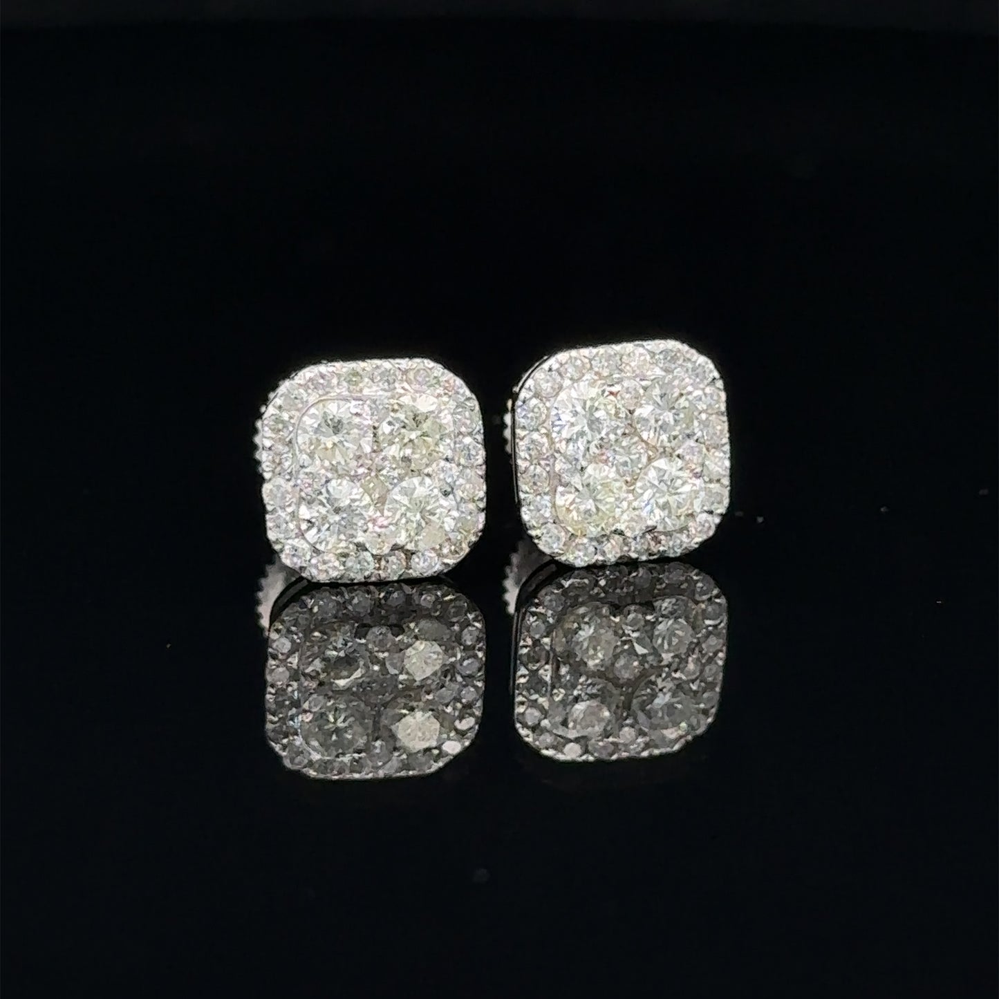 14k white gold and diamond Earrings