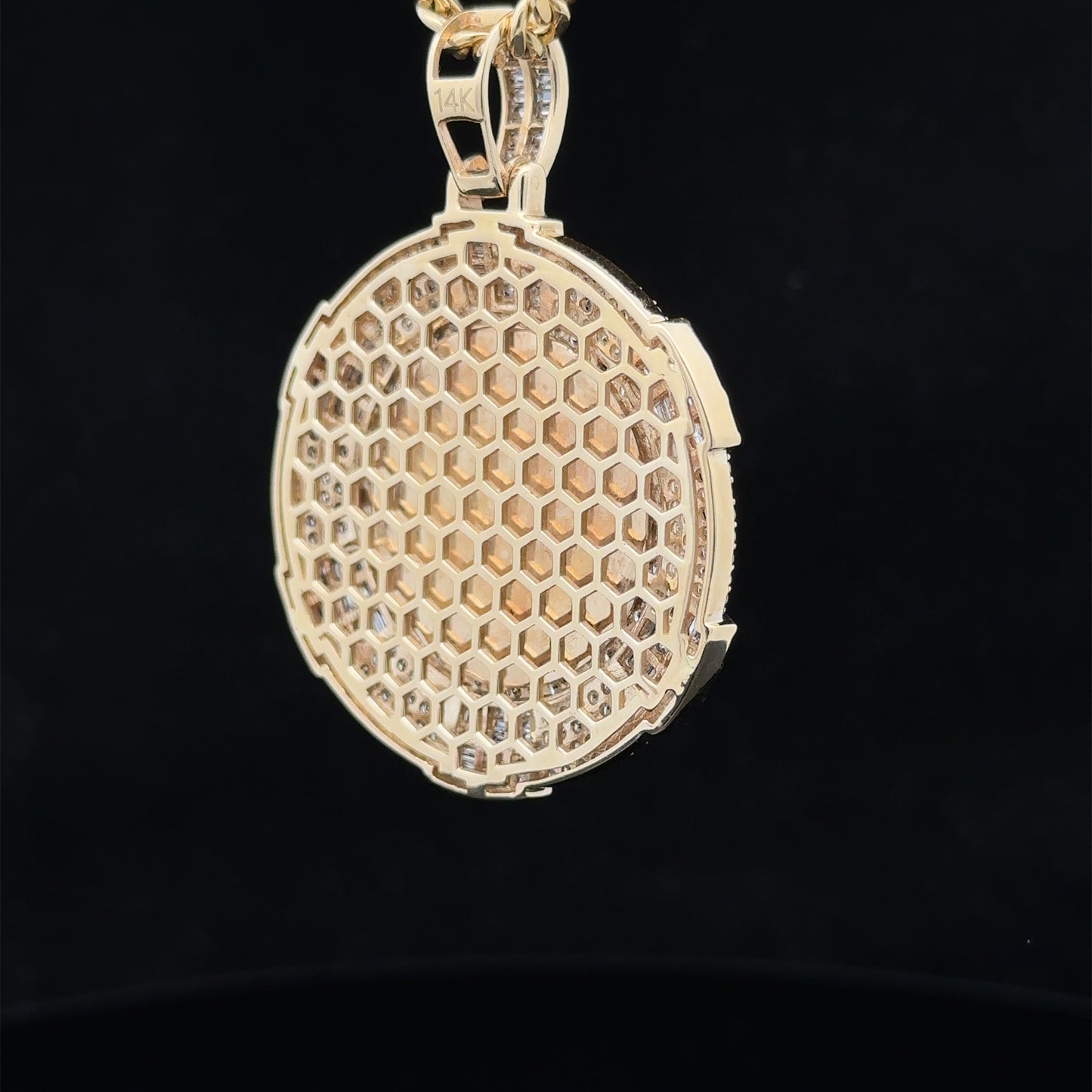 14k yellow gold and diamond Picture Pendant