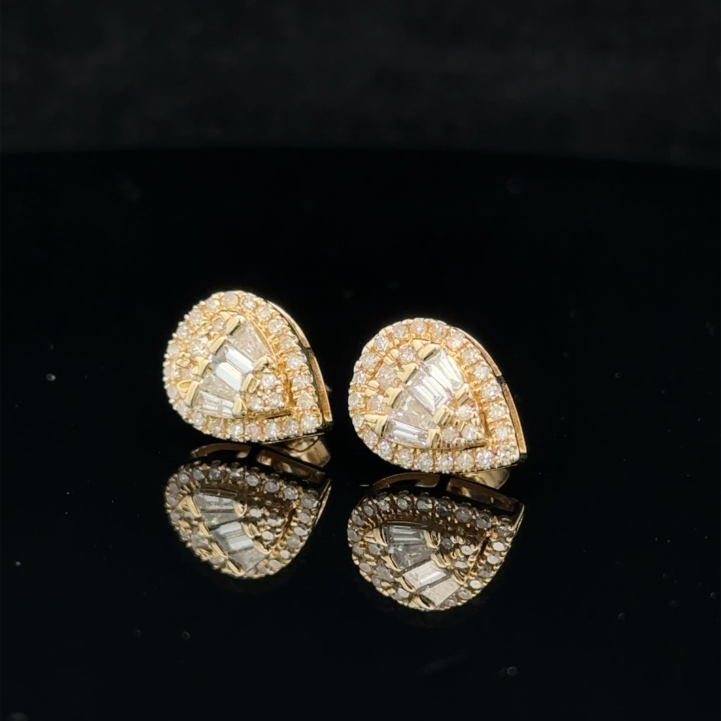 14k yellow gold and diamond Earrings