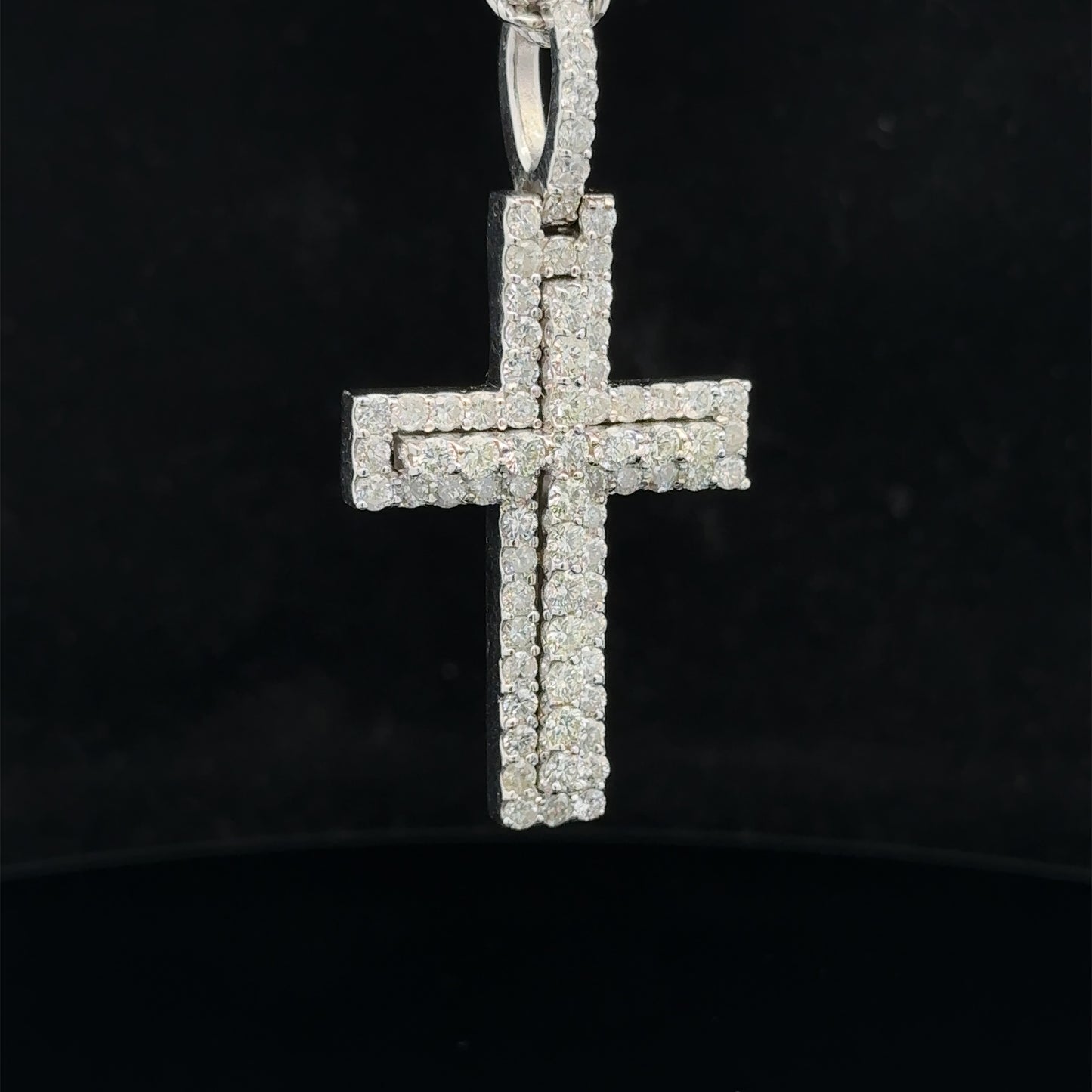 14k white gold and diamond Cross Pendant