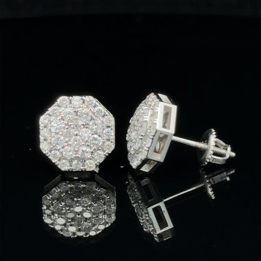 14k white gold and diamond Earrings