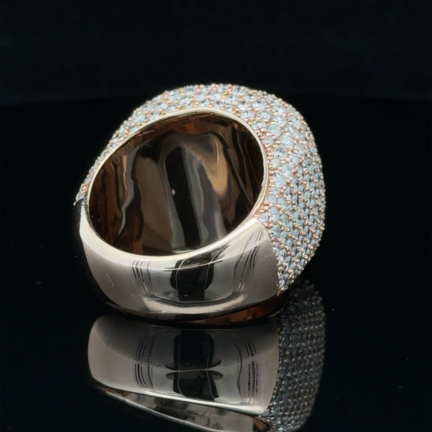 14k rose gold and diamond Men`s Ring with Round Diamonds