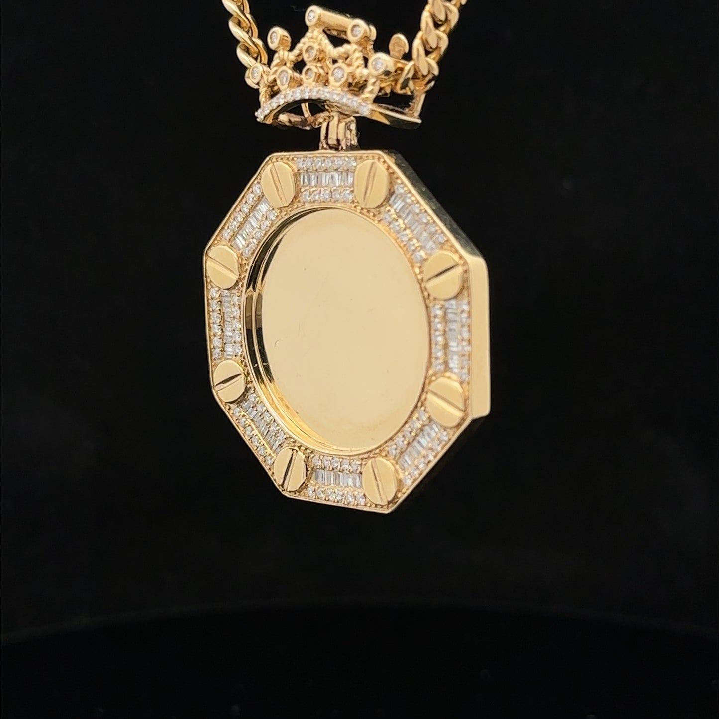 14k yellow gold and diamond Picture Pendant