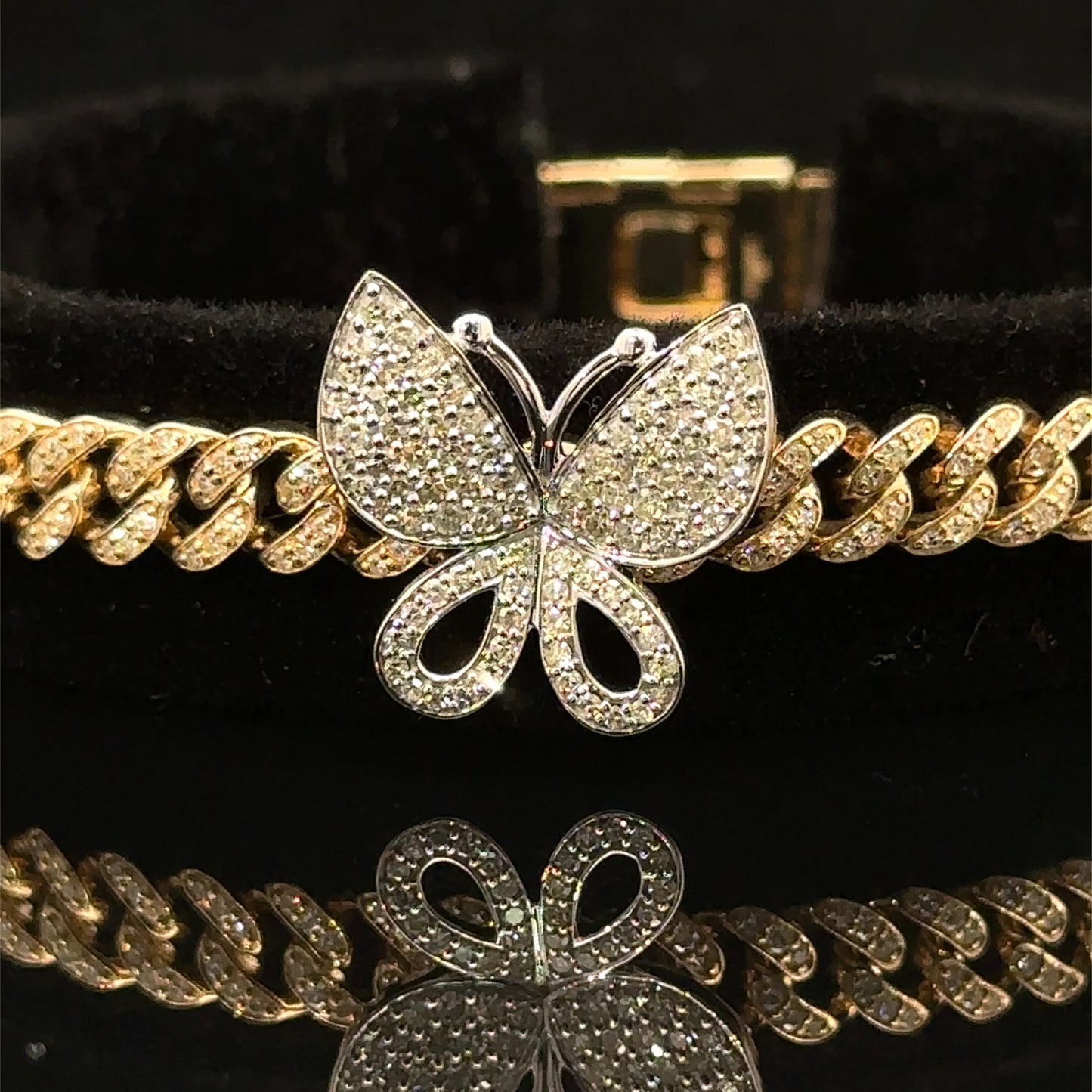 10k Yellow Gold Butterfly Bracelet with Diamonds
