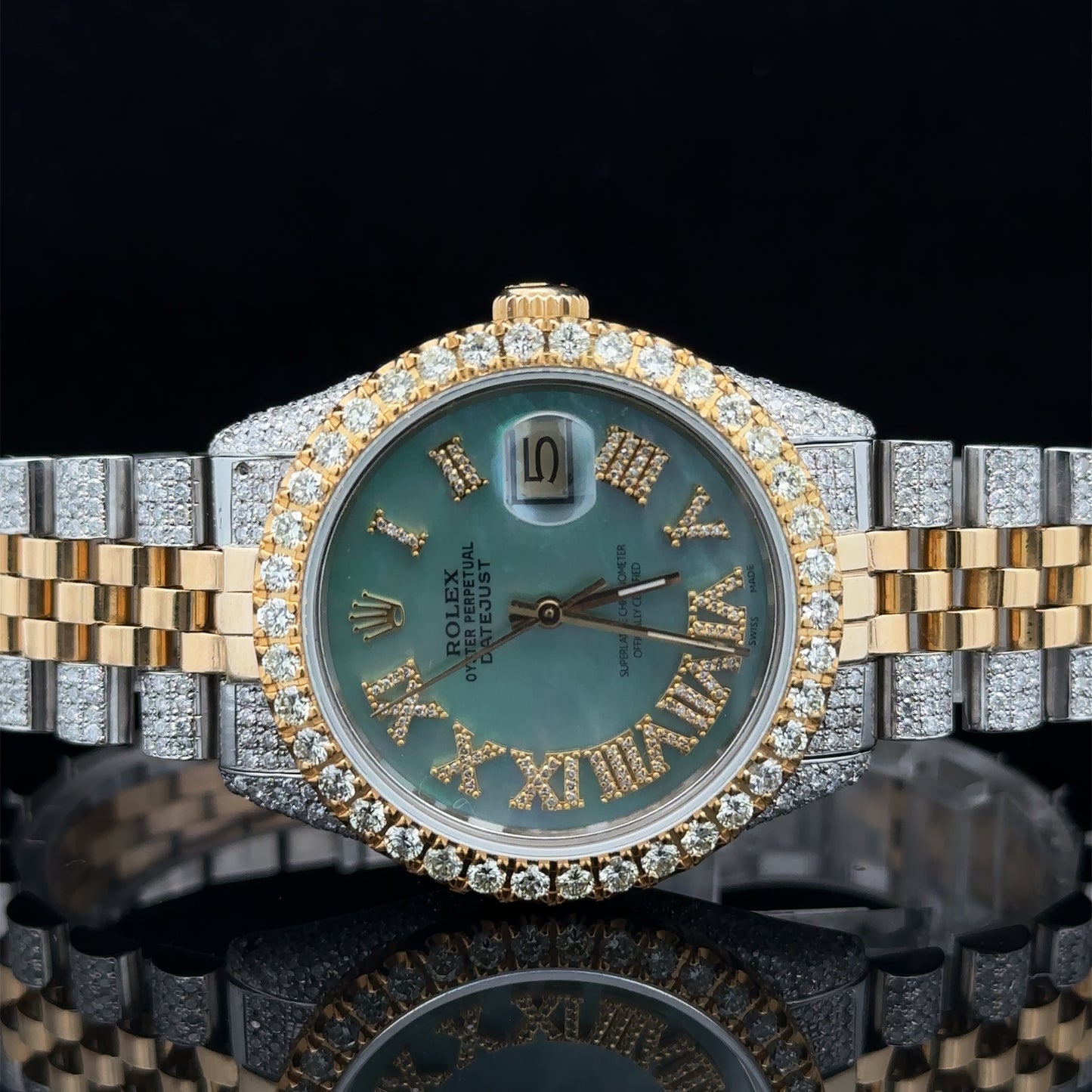 36mm Rolex Datejust Diamond Watch with Two-Tone Jubilee Bracelet