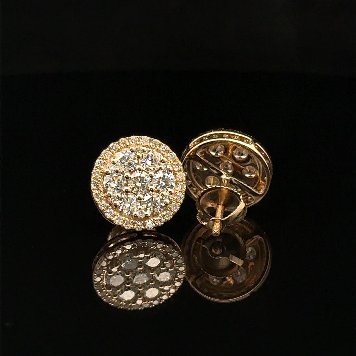 14K Yellow Gold Natural Diamond Earrings