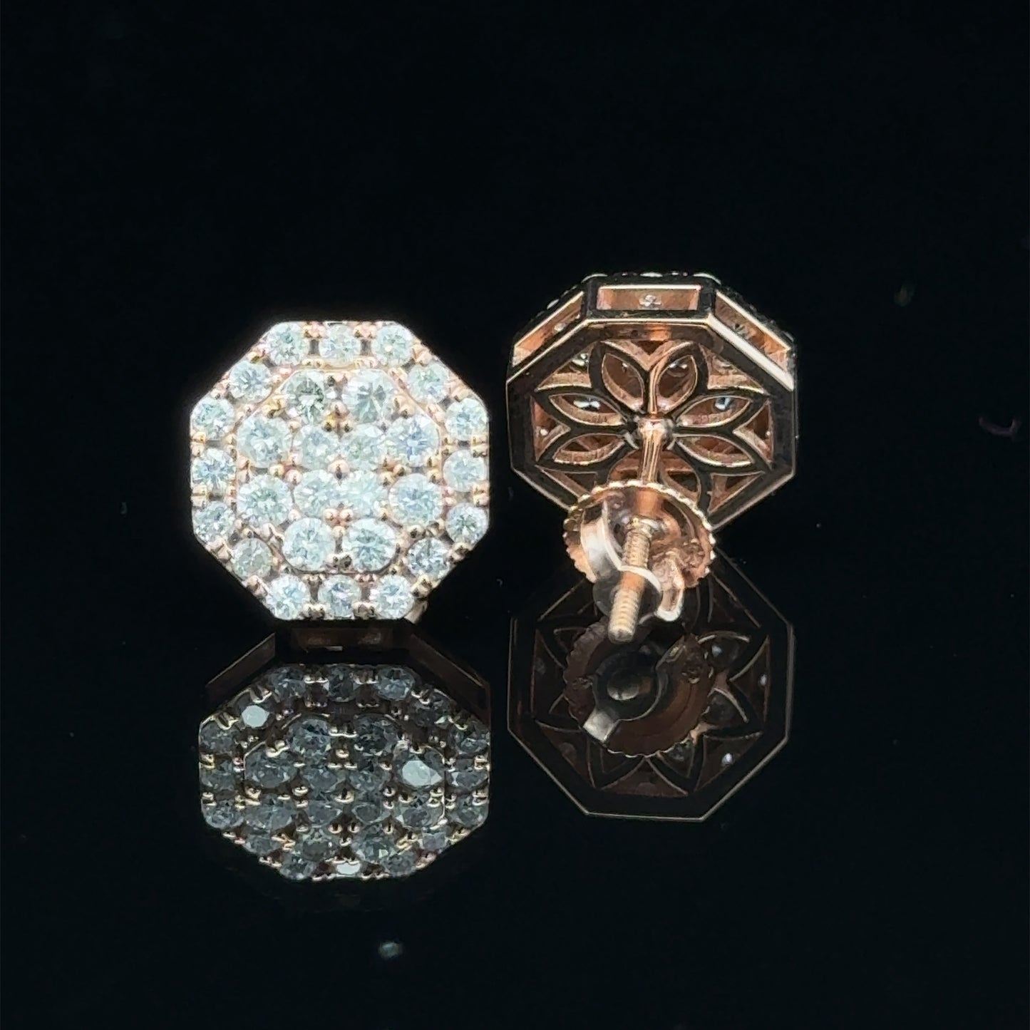 14k rose gold and diamond Earrings