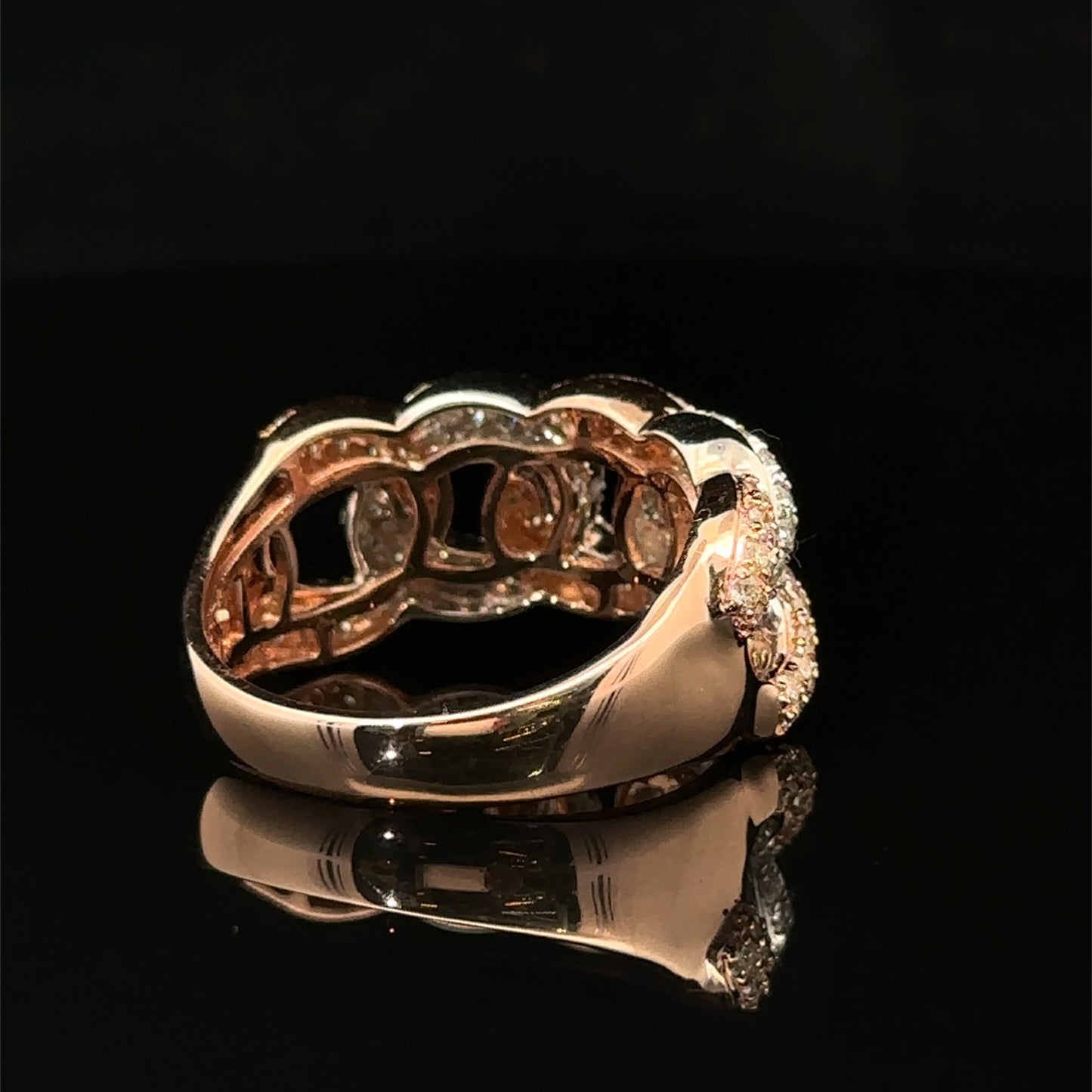 14k two-tone gold Cuban Ring