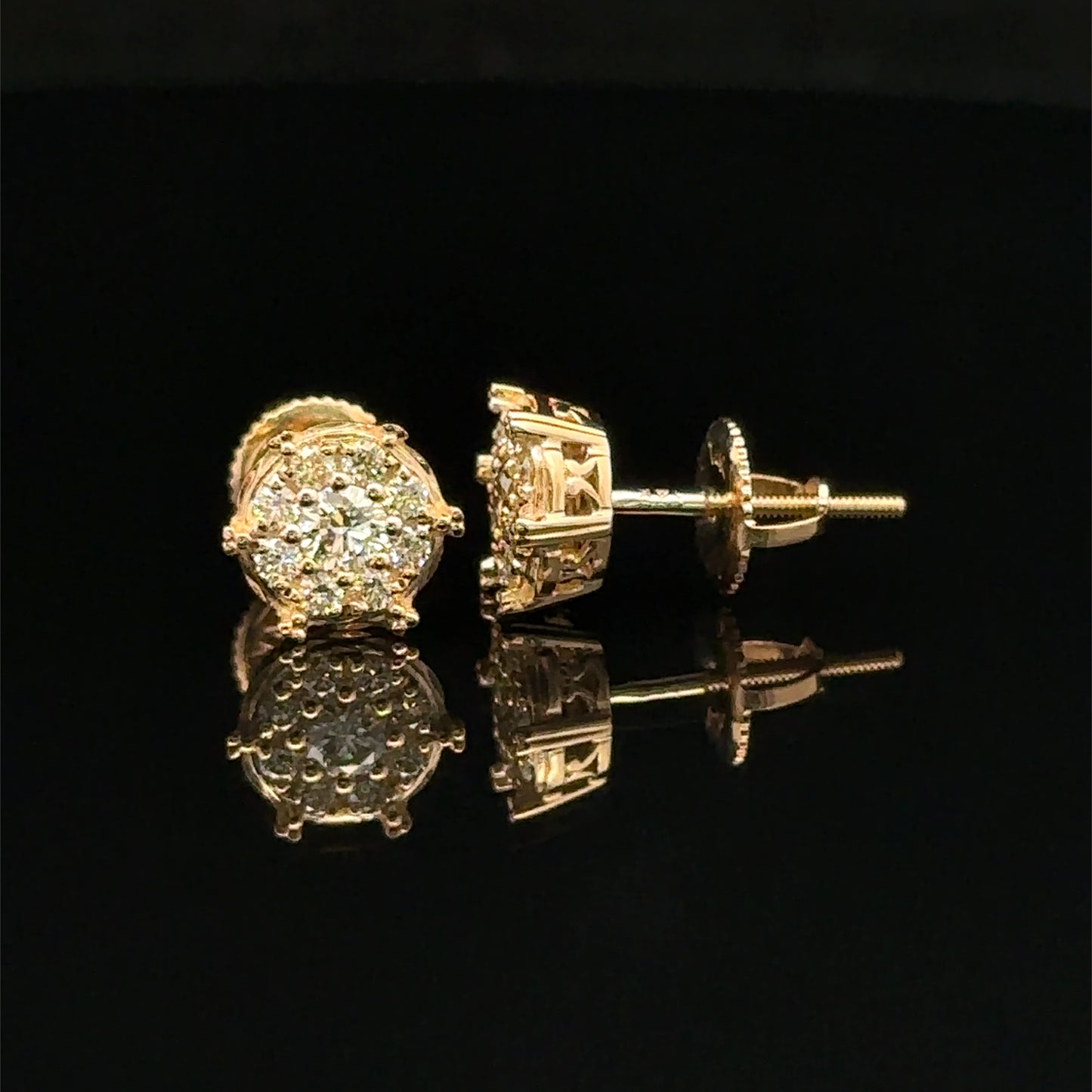 14k Yellow Gold Diamond Earrings – Natural Earth Mined Diamonds