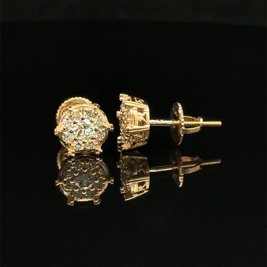 14k Yellow Gold Diamond Earrings – Natural Earth Mined Diamonds