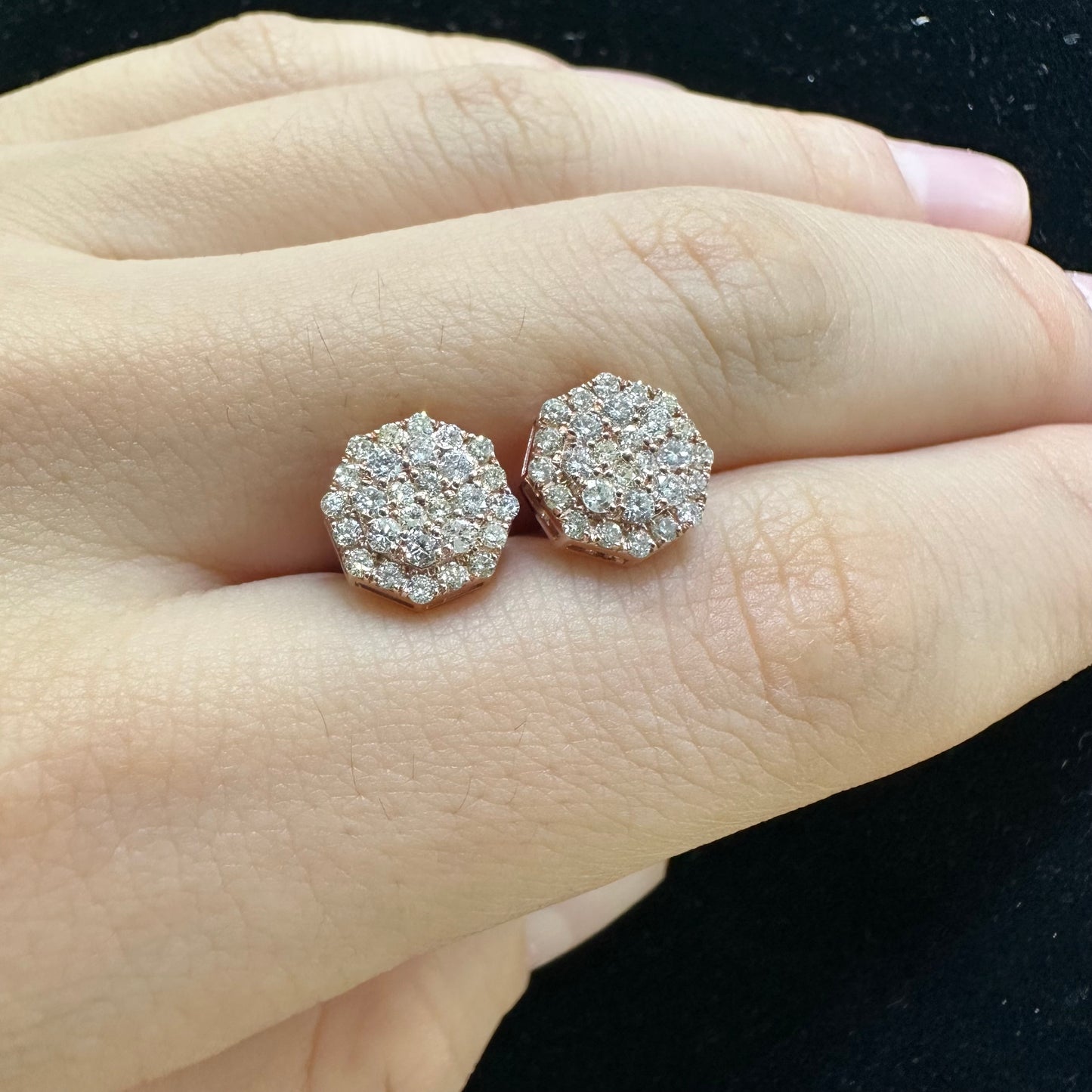 14k rose gold and diamond Earrings