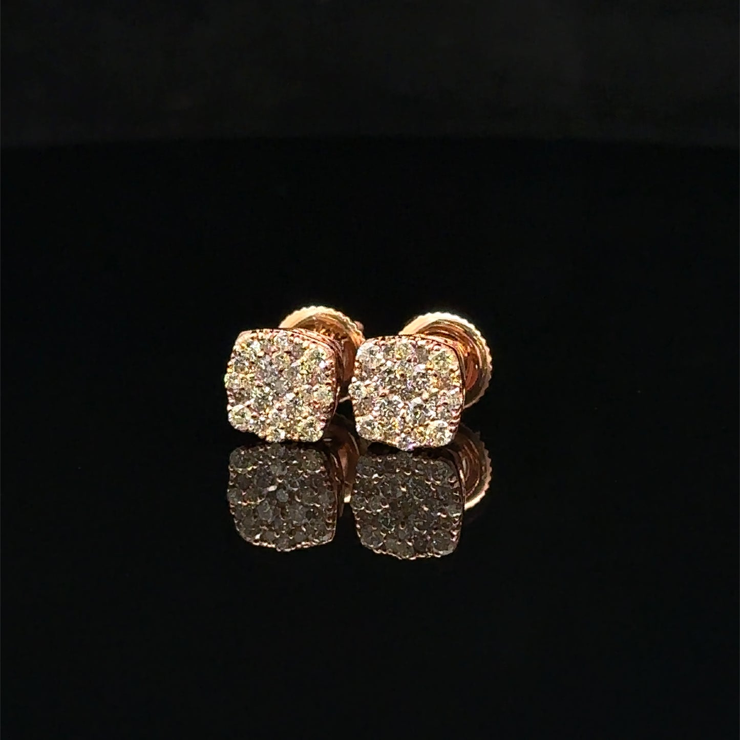 14k rose gold and diamond Earrings