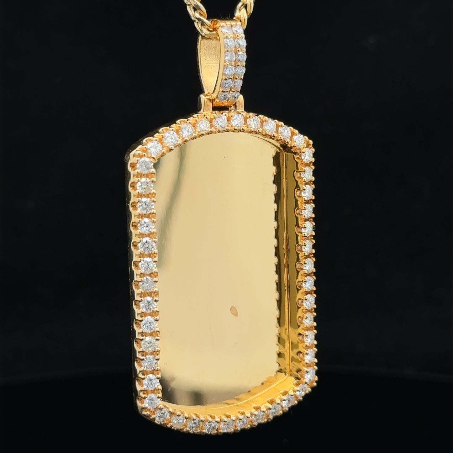 14k yellow gold and diamond Picture Pendant