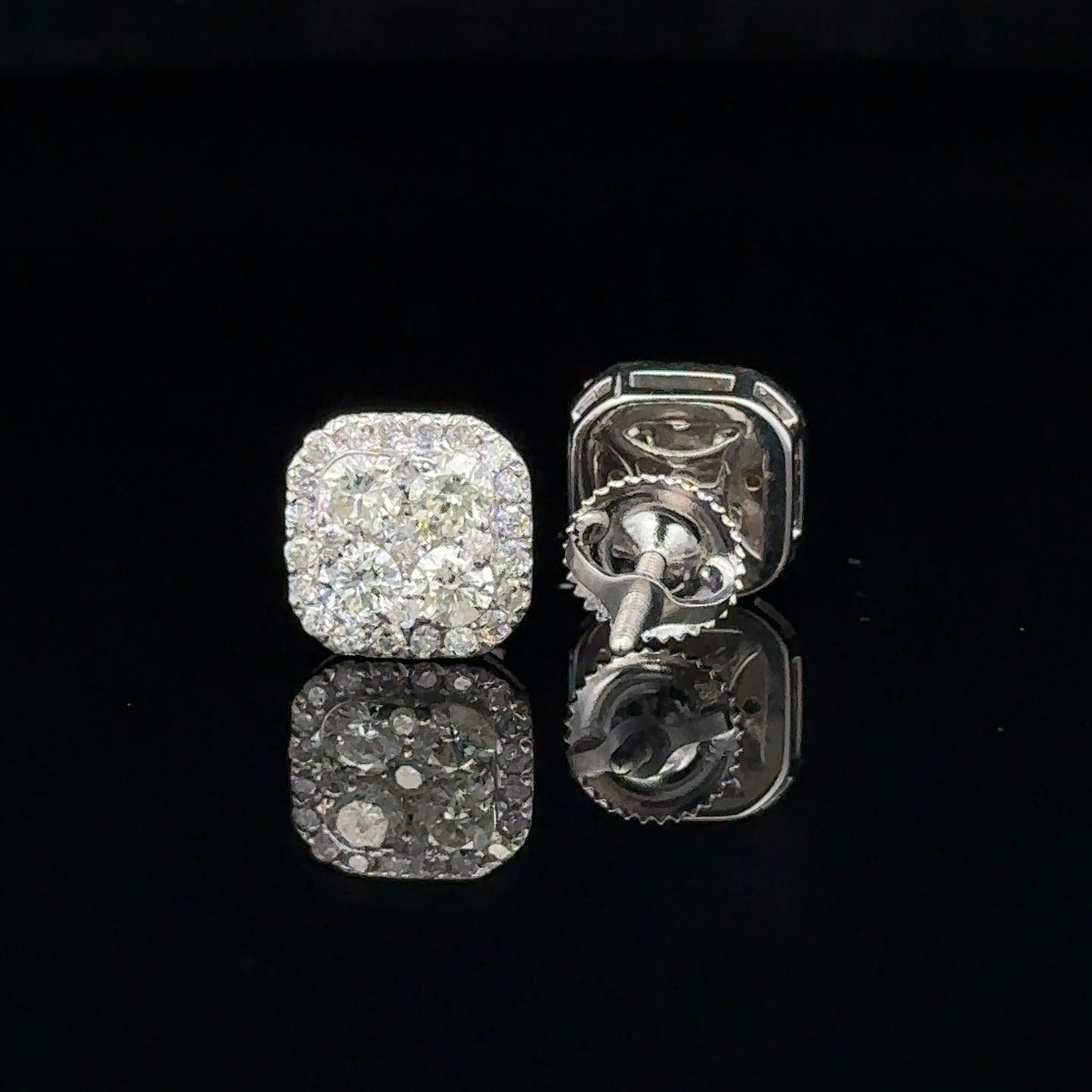 14k white gold and diamond Earrings