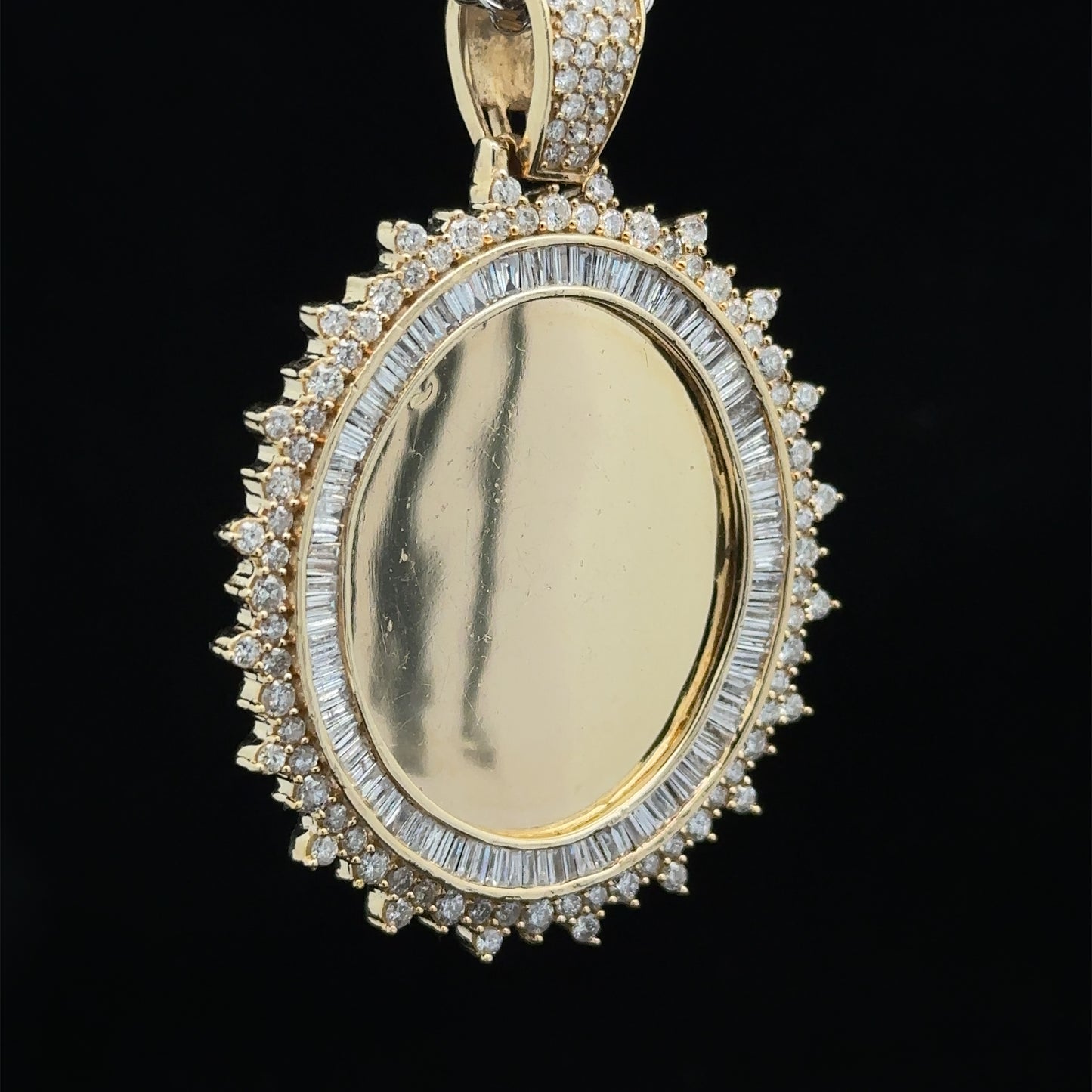 14k yellow gold and diamond Picture Pendant