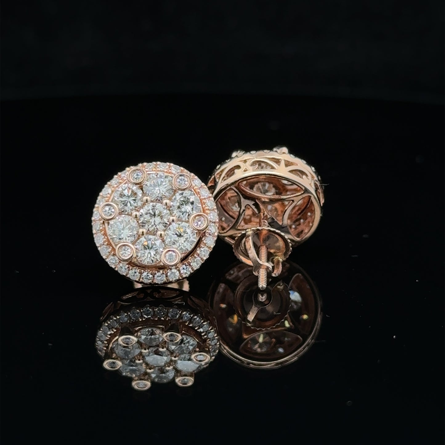 14k rose gold and diamond Earrings