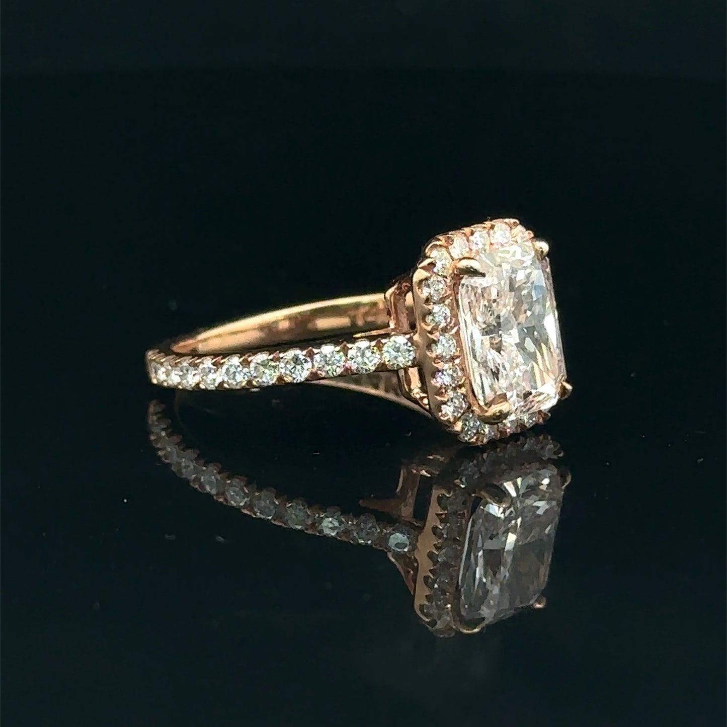 14k Rose Gold Light Pink Diamond Engagement Ring