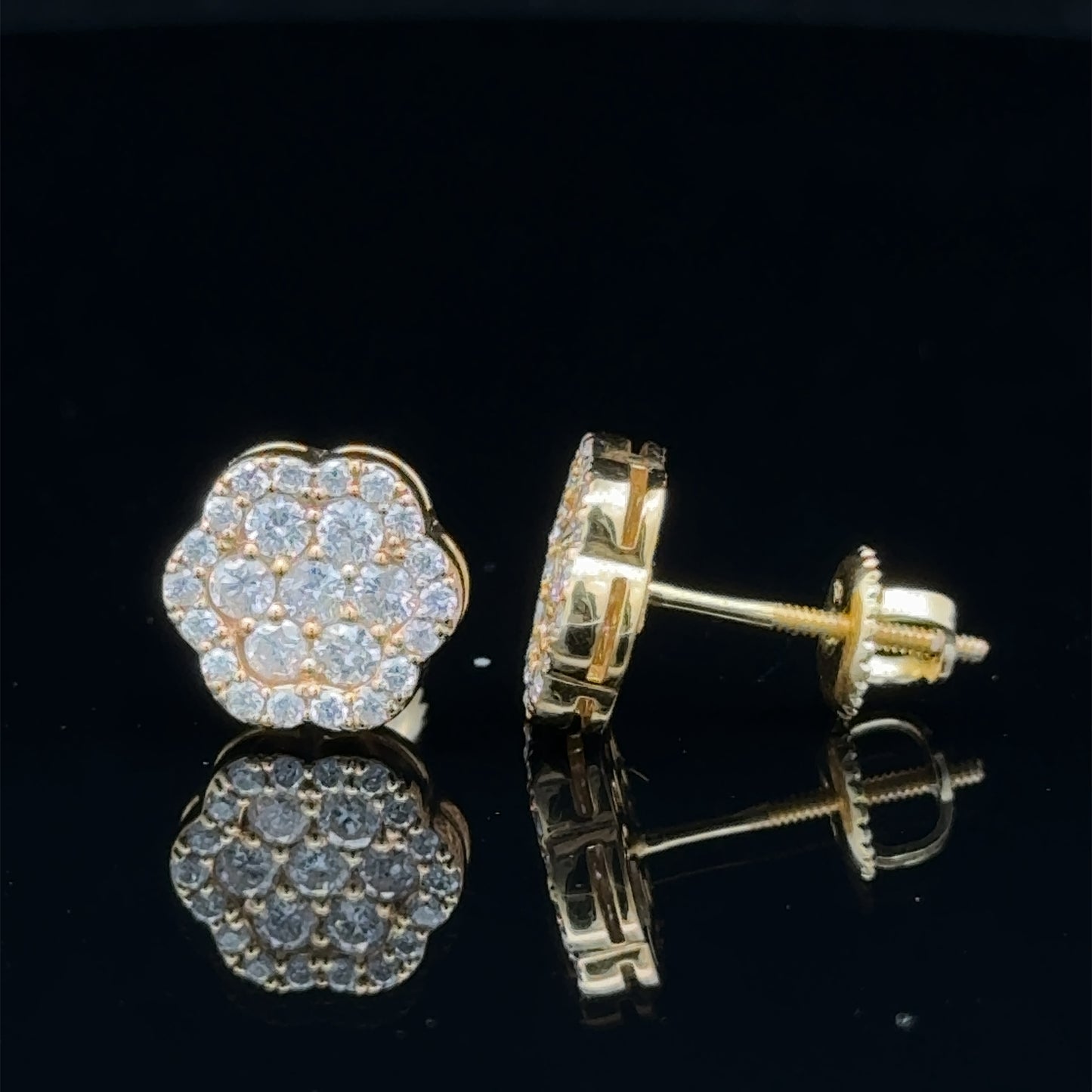 14k yellow gold and diamond Earrings