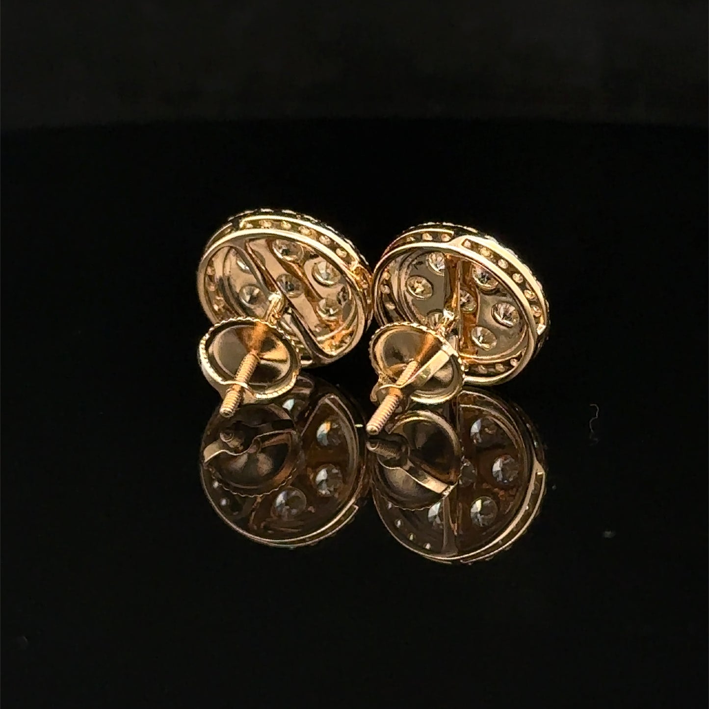 14K Yellow Gold Natural Diamond Earrings