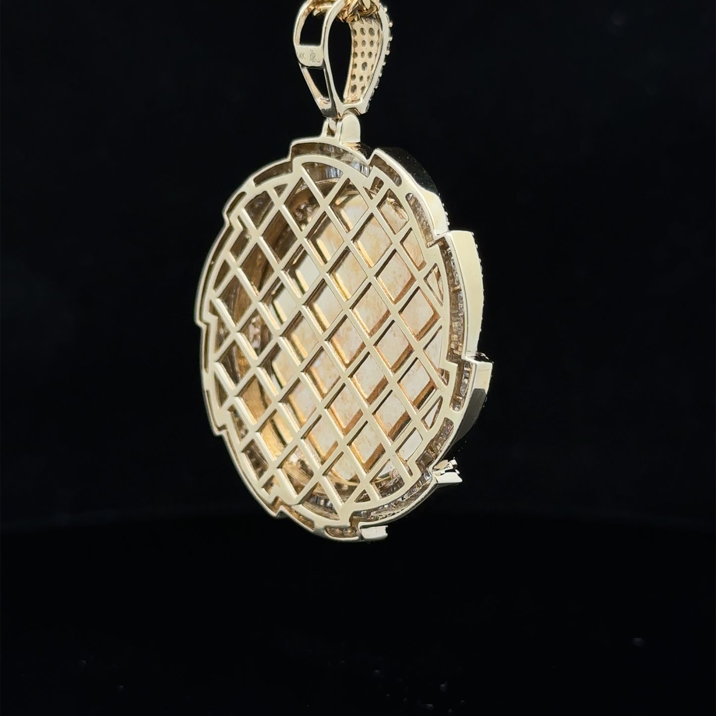 14k yellow gold and diamond Picture Pendant