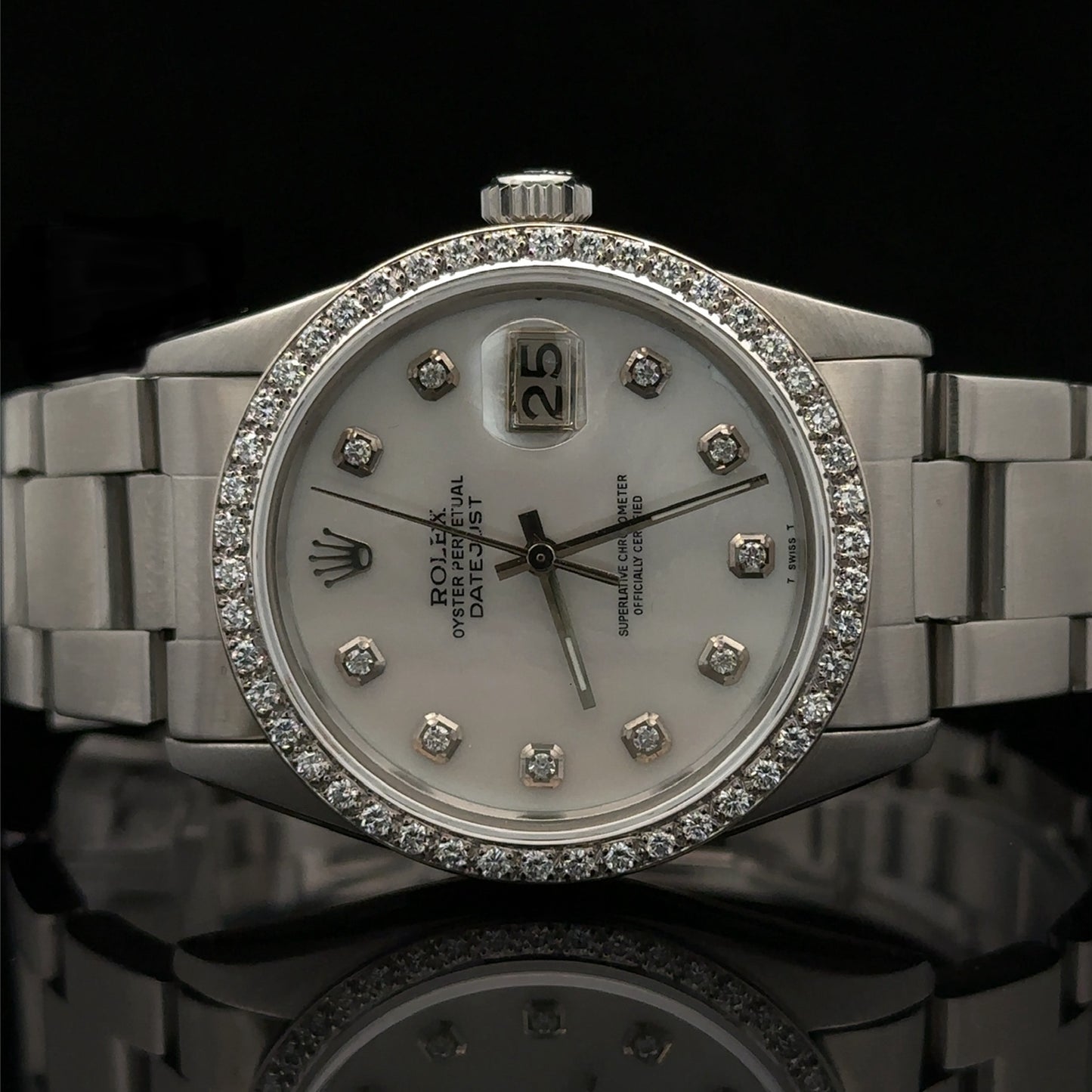 36mm Rolex Datejust Watch with stainless steel oyster band